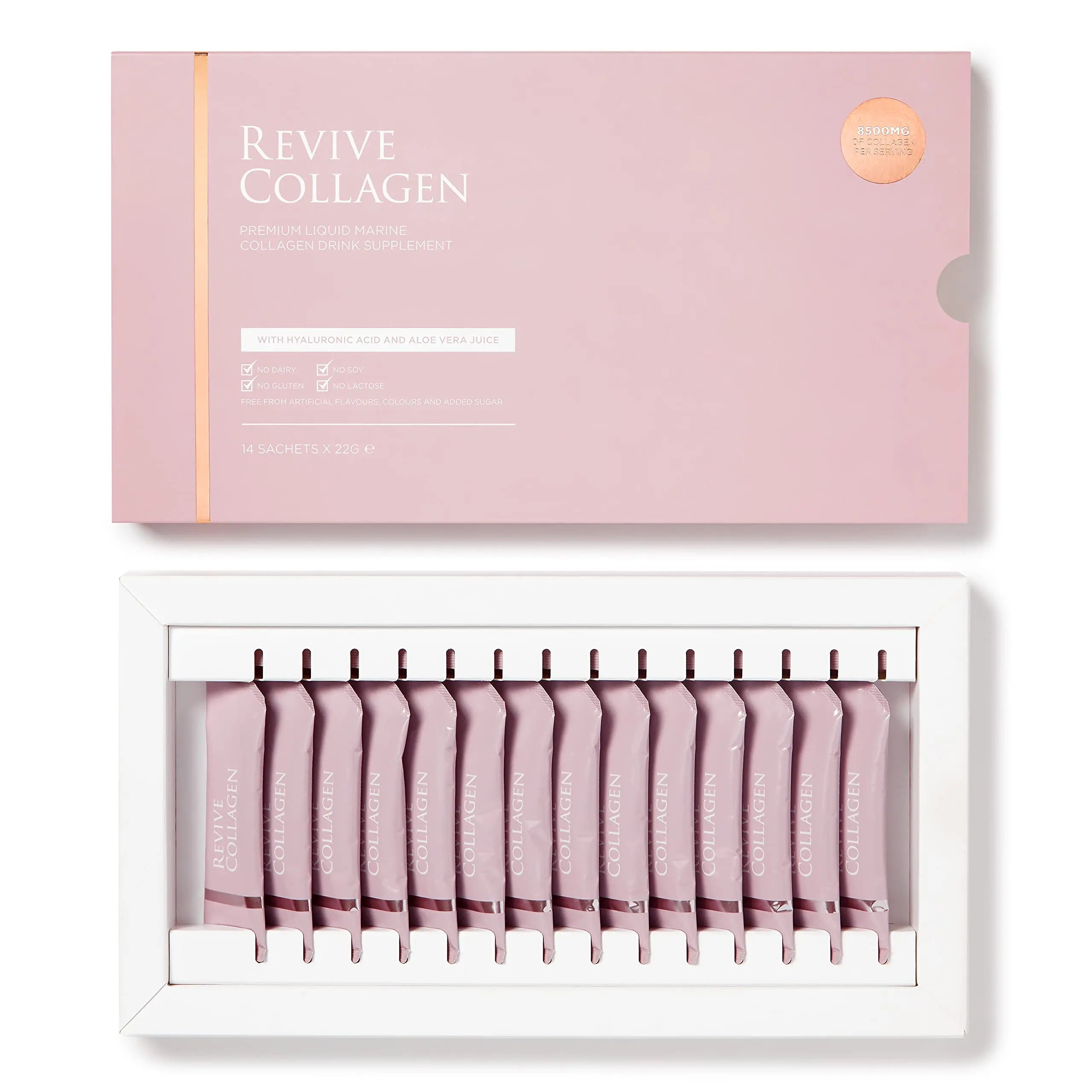 Revive Collagen Premium 8,500mg Hydrolysed Marine Collagen Drink with Added Hyaluronic Acid & Aloe Vera Revive Collagen Au supplements