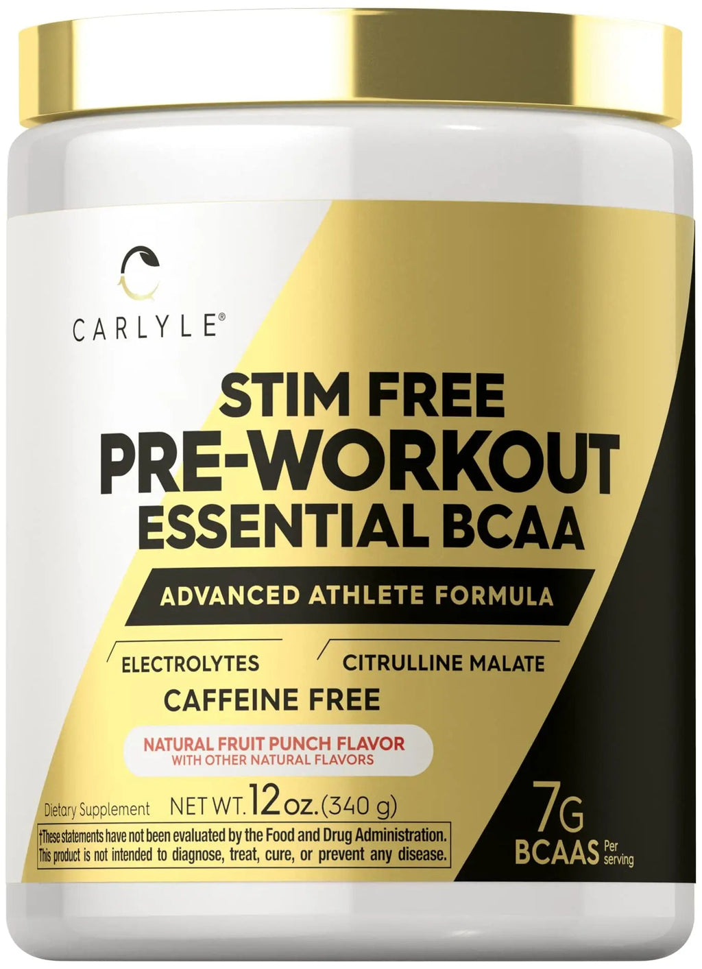Carlyle Stim Free Pre Workout Powder | BCAA Amino Acids | 7g BCAA | Fruit Punch Flavor Carlyle Au supplements