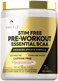 Carlyle Stim Free Pre Workout Powder | BCAA Amino Acids | 7g BCAA | Fruit Punch Flavor Carlyle Au supplements