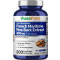 NusaPure French Maritime Pine Bark Extract 400mg per Veggie Caps 200-Day Supply Bioperine Non-GMO Vegan NusaPure Au supplements