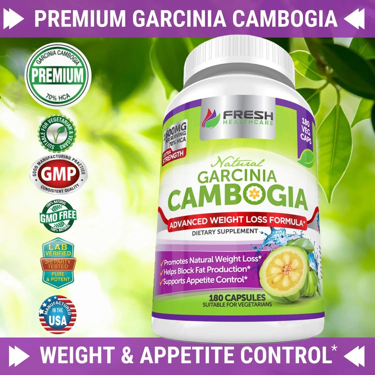 Fresh Healthcare 100% Pure Garcinia Cambogia Extract - All Natural Appetite Suppressant FRESH HEALTHCARE Au supplements