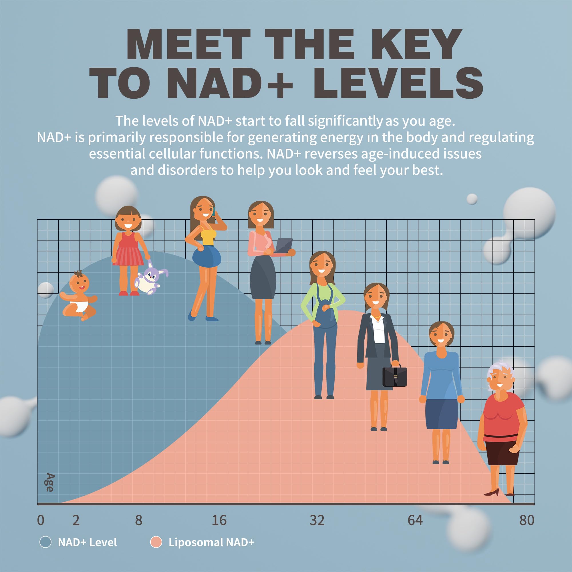 NIUSISE NAD Gummies Sugar Free, NAD+ Supplement with Liposomal Nicotinamide Riboside, Resveratrol, Quercetin, NAD Supplement for Anti-Aging, Energy, Cellular Health, Blueberry Flavor, 60 Gummies NIUSISE Au supplements