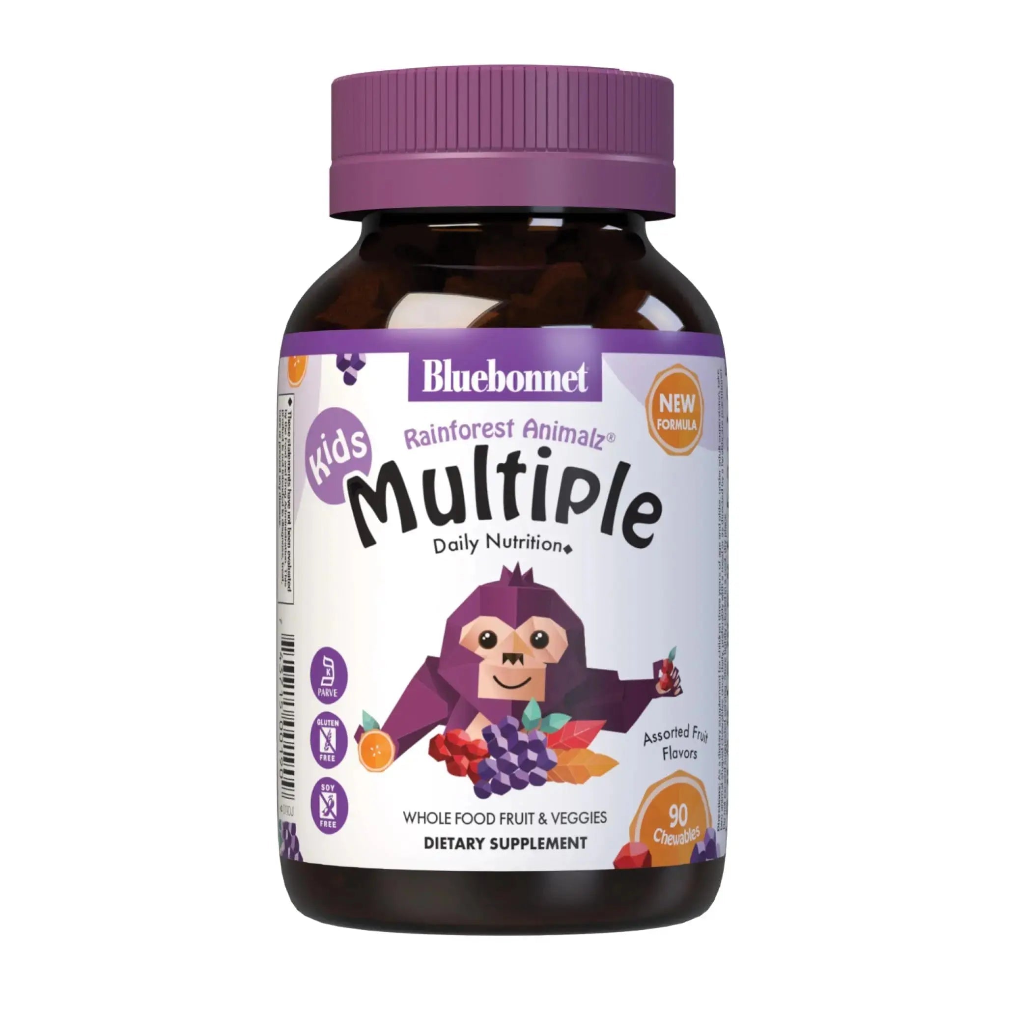 Bluebonnet Nutrition Rainforest Animalz Whole Food Based Multiple Chewable Tablets, Kids Multivitamin & Mineral, Vitamin C, D3, Iron BlueBonnet Au supplements