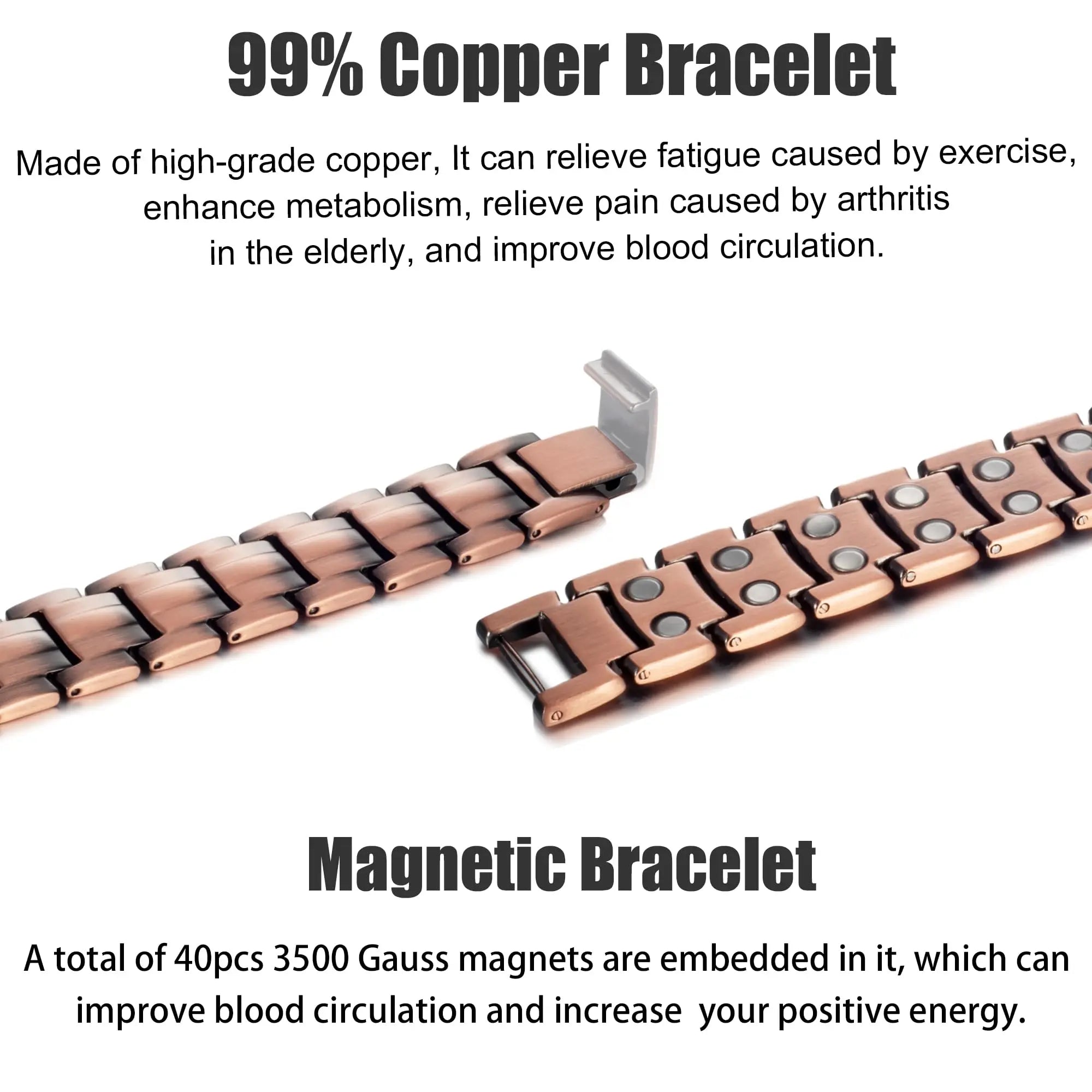 MagVIVACE Copper Bracelet for Men, Magnetic Bracelet with 3500 Gauss Magnets MagVIVACE Au supplements