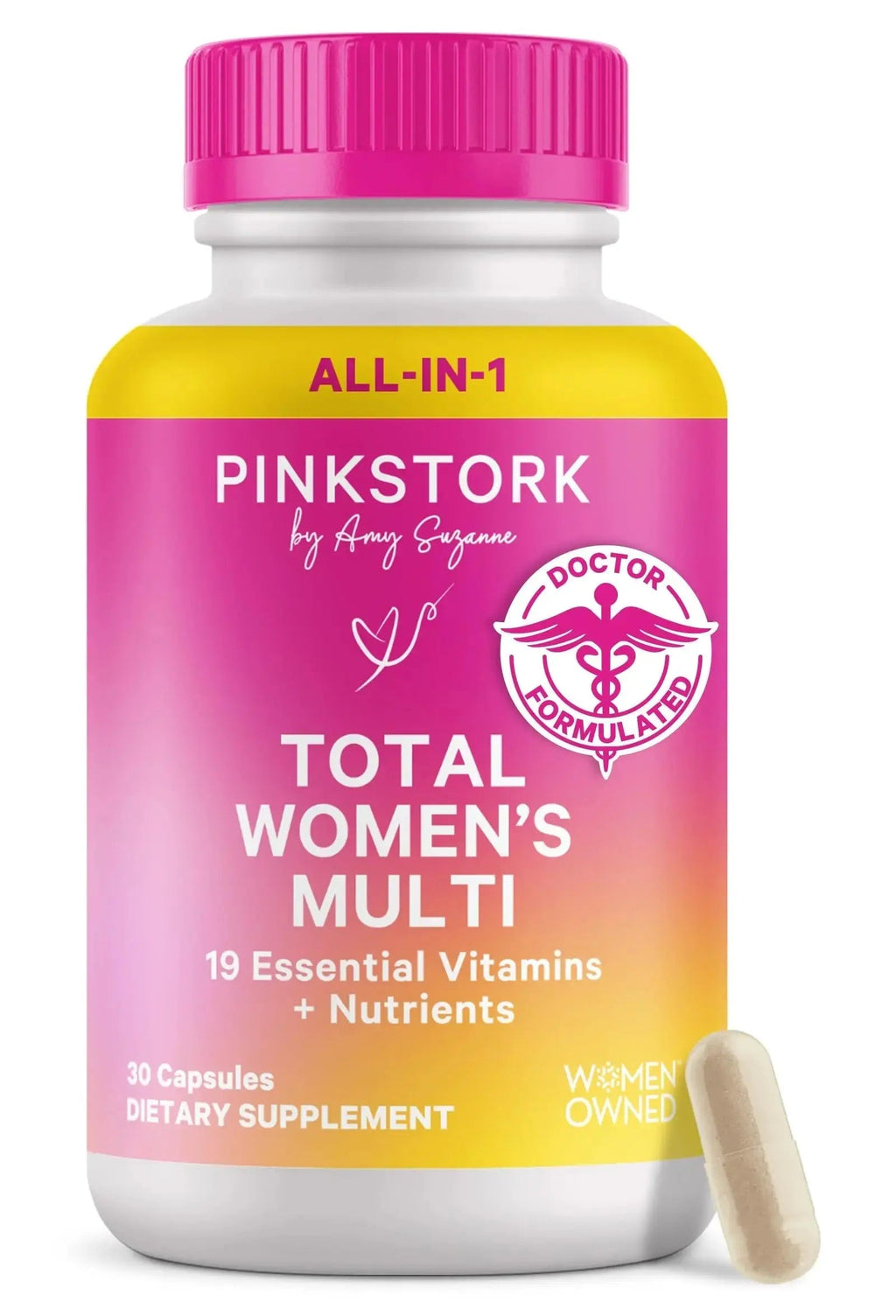 Pink Stork Total Women's Multivitamin - 19 Essential Vitamins for Women & Nutrients – Energy, Metabolism, Hormone, Immune & Mood Support Pink Stork Au supplements