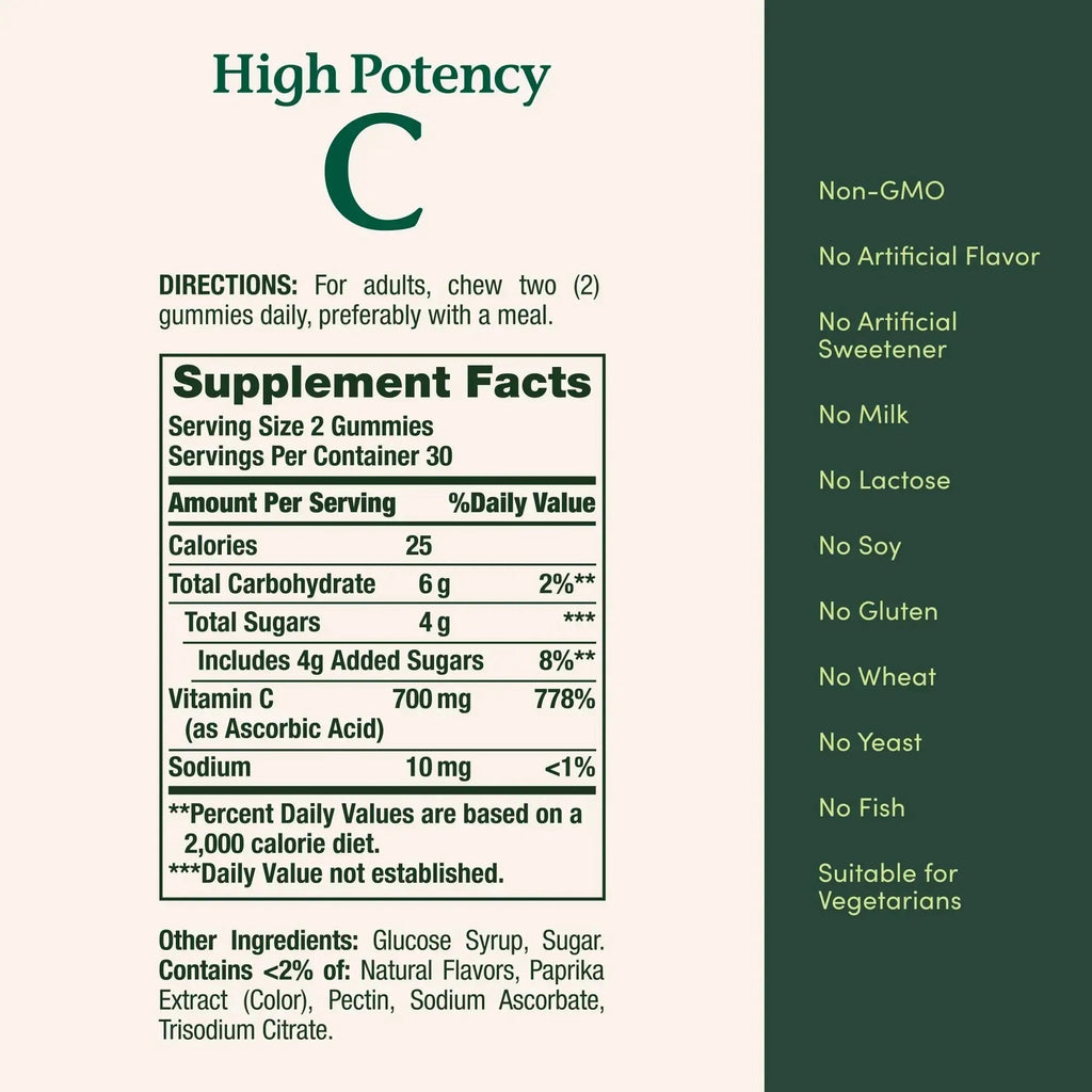 Nature’s Bounty Vitamin C Gummies 700mg, High Potency Vitamin C Chewable Gummies for Adults, Immune Support Supplement Nature's Bounty Au supplements