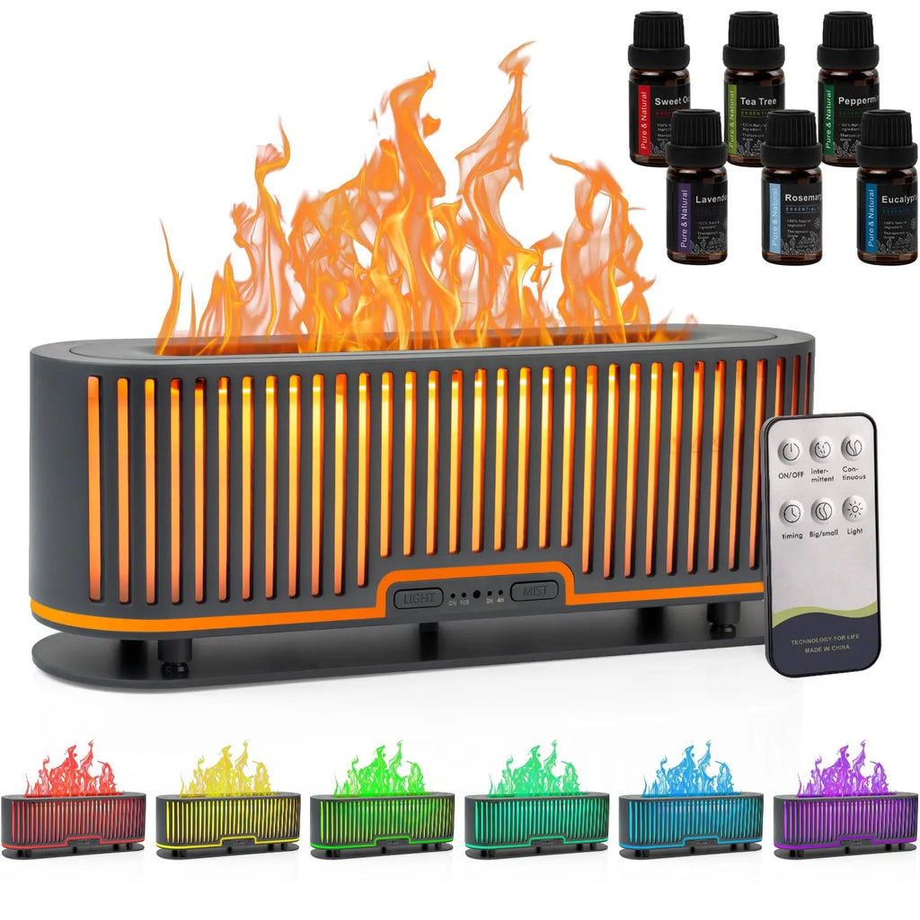 Comfynest Colorful Flame Fire Fireplace Diffuser with 6 Essential Oils Set, Ultrasonic 200ml Essential Oil Comfynest Au supplements