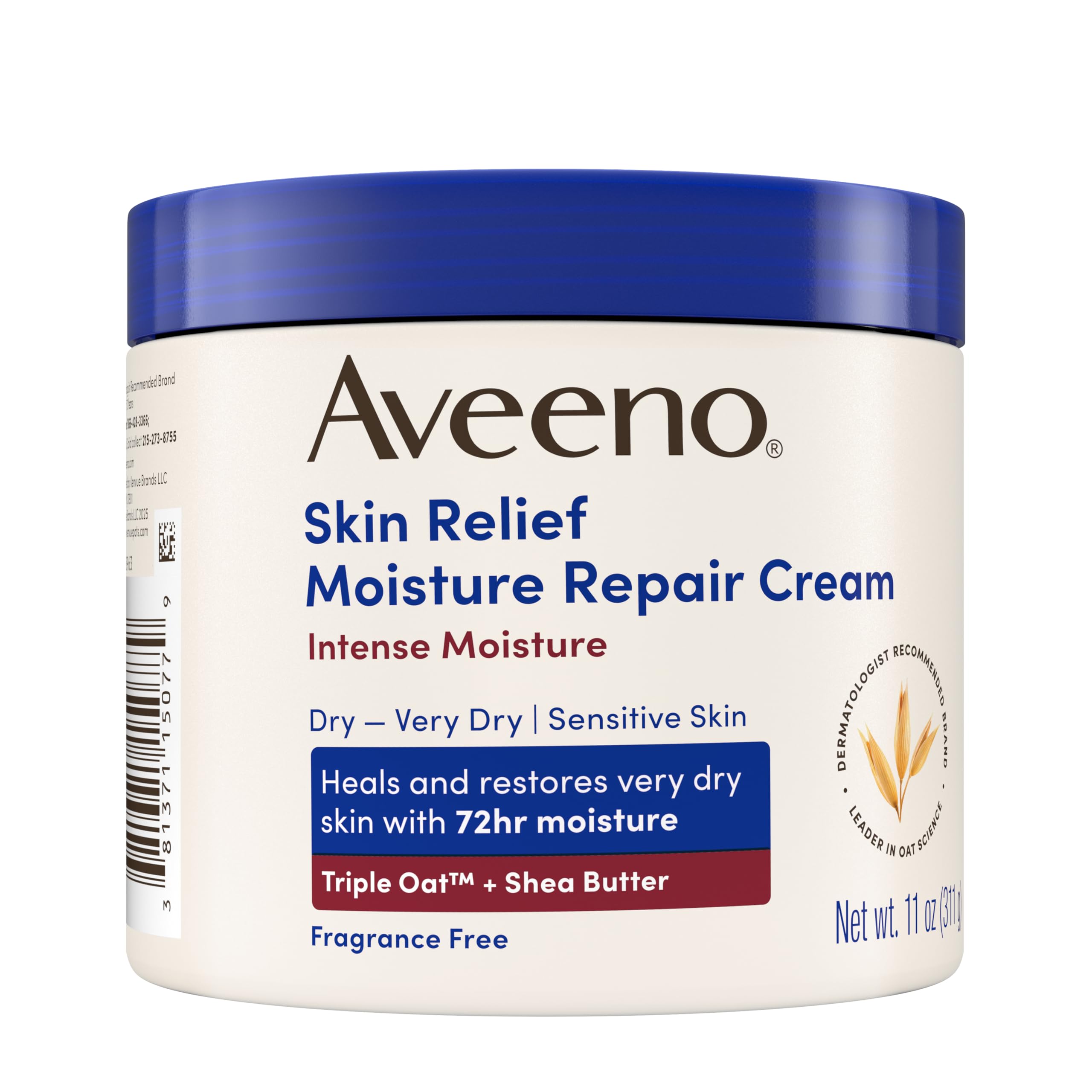Aveeno Skin Relief Intense Moisture Repair Body Cream with Triple Oat & Shea Butter Formula, Helps Heal, Repair & Restore Very Dry Skin