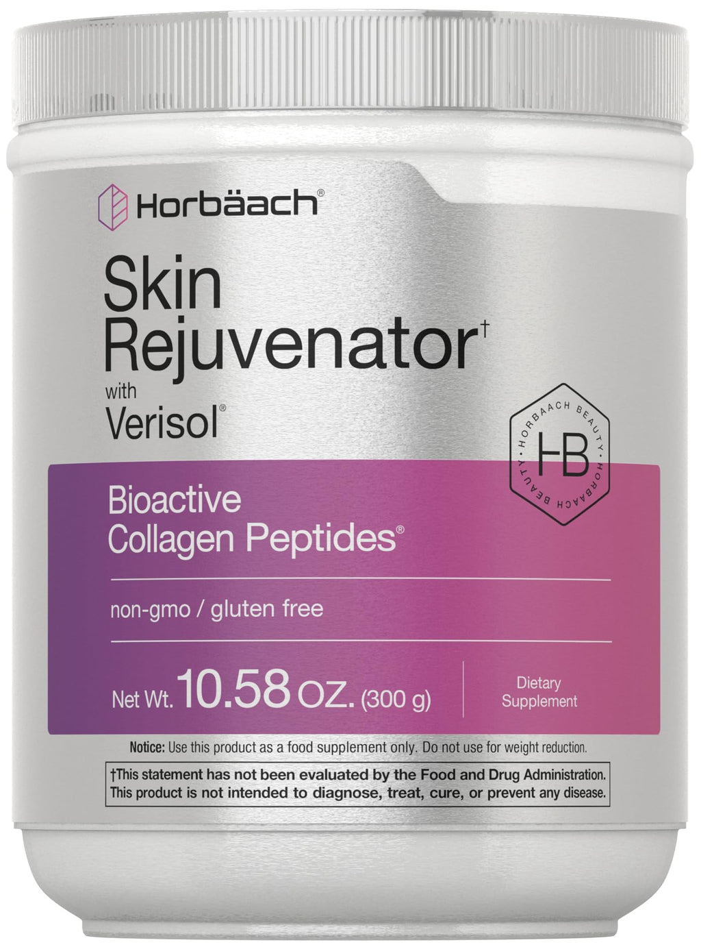 Horbäach Skin Rejuvenator with Verisol 10.58 oz | Bioactive Collagen Peptide Powder | Types I and III | Non GMO, Gluten Free Supplement Horbäach Au supplements