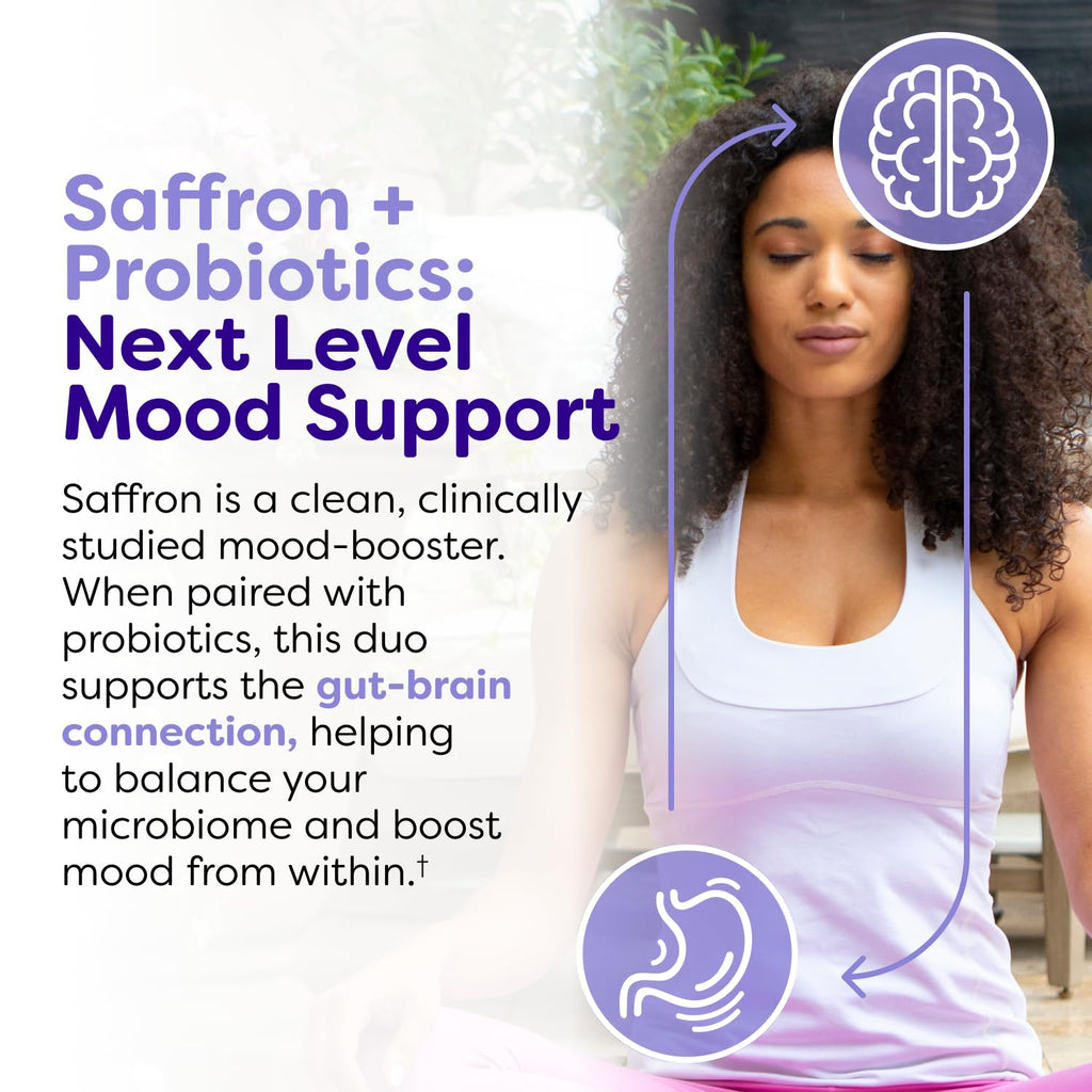 Probulin Mood Probiotics for Women with Saffron, L Theanine, Probiotic, Prebiotic, Postbiotic - Mood Support Supplement & Gut Support - Vegan, Non GMO, 30 Capsules Probulin Au supplements