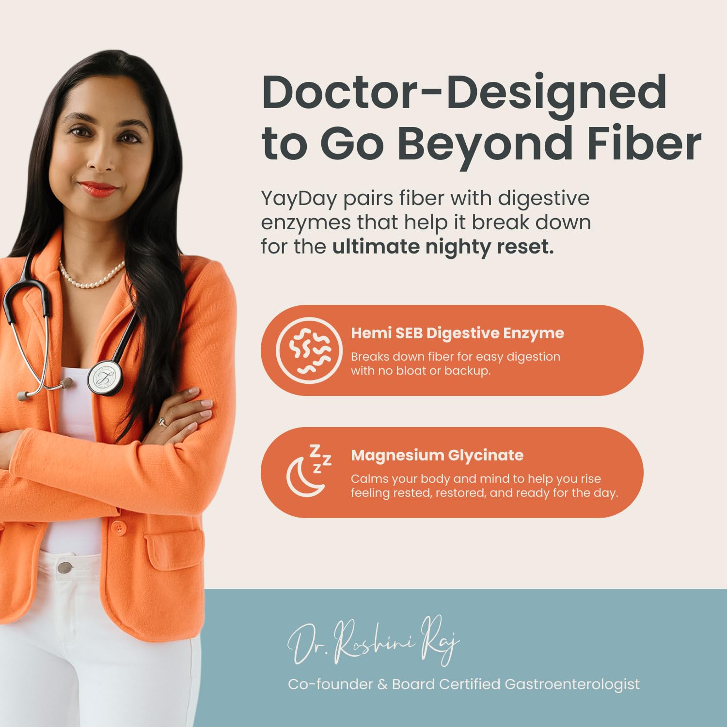 Nighttime Prebiotic Fiber Powder with Digestive Enzymes & Magnesium Glycinate for Sleep, On-The-Go Travel 7 Pack | Gut Health Supplement for Women & Men - Bloating Relief Soluble and Insoluble Fiber