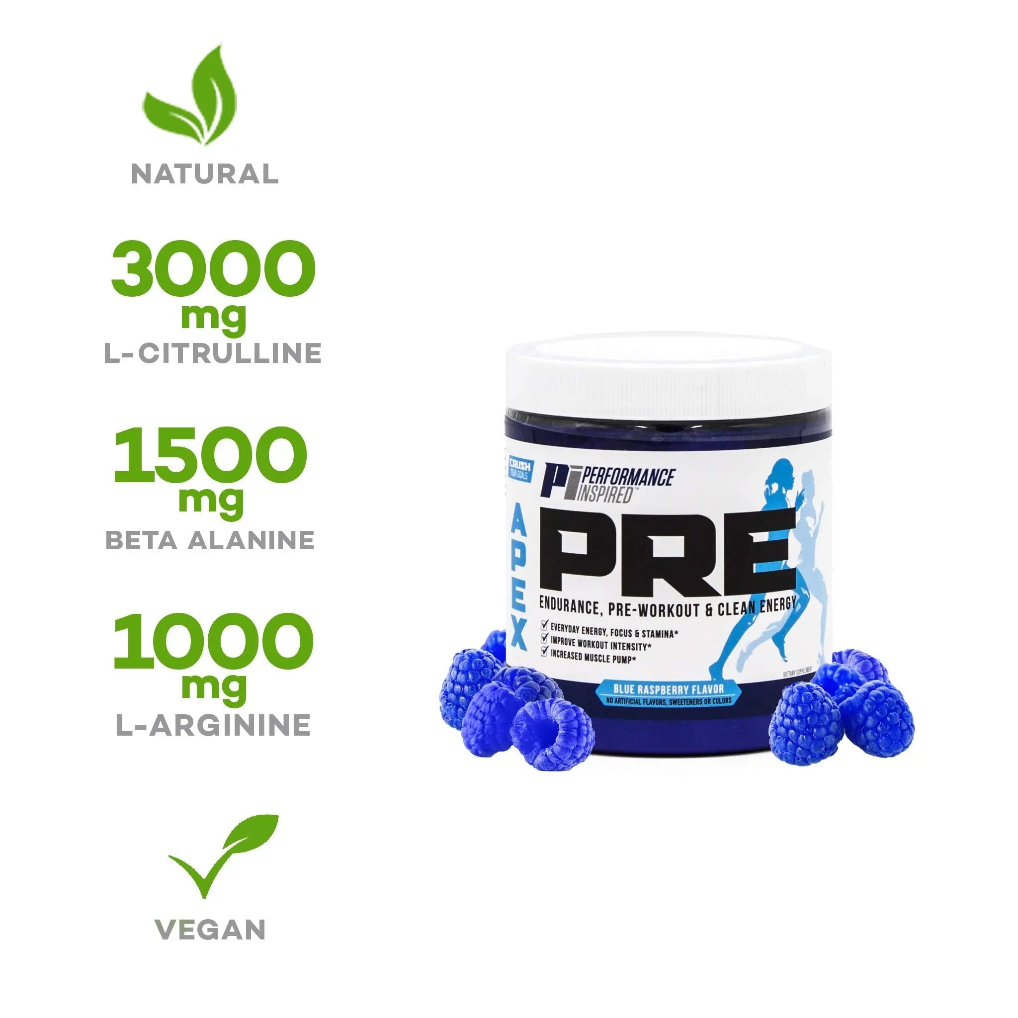PERFORMANCE INSPIRED Nutrition - APEX Pre Workout Powder - Increase Energy & Endurance PERFORMANCE INSPIRED Au supplements