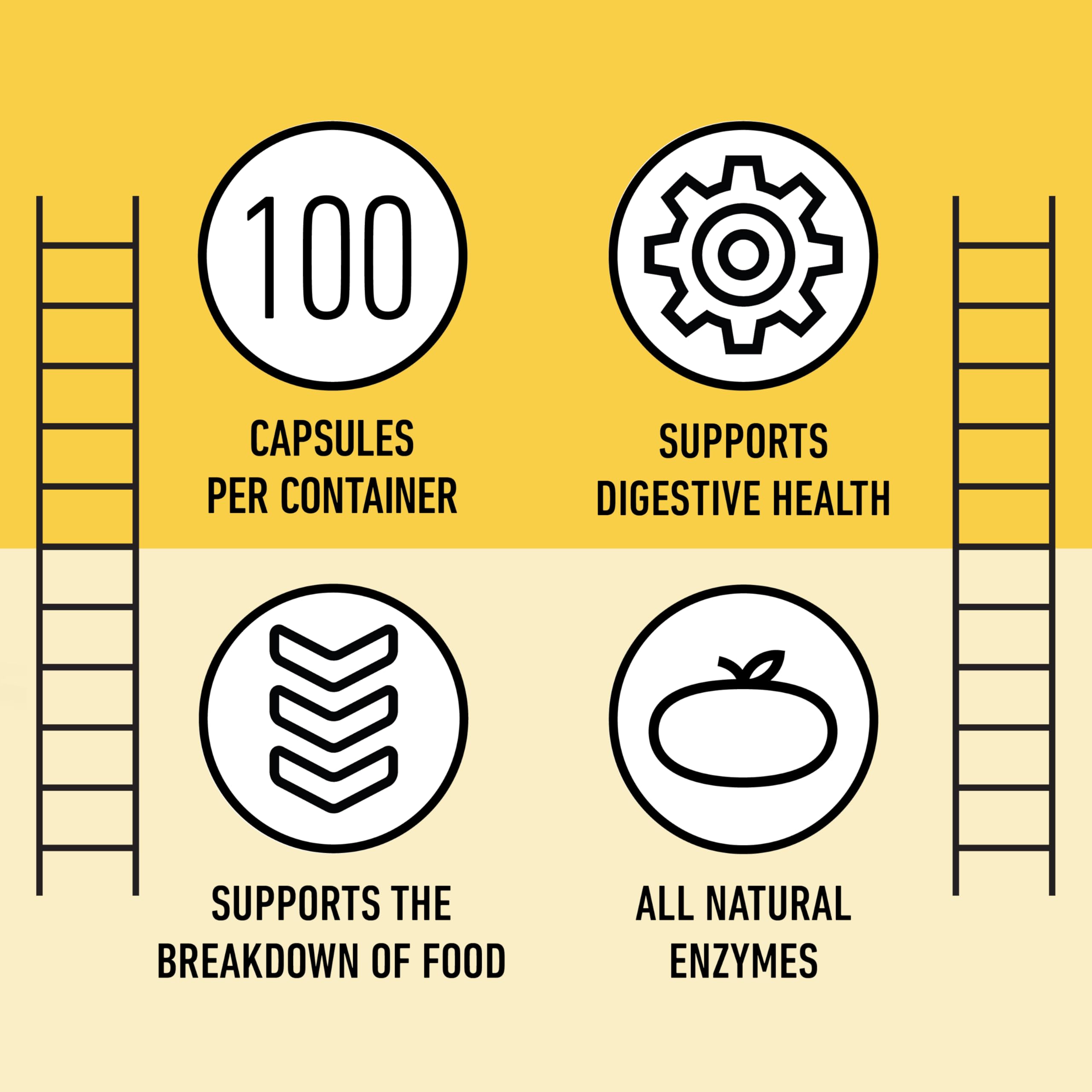 Complete Natural Products Digestive Enzyme Capsules, 550mg, 100ct | Plant-Based Formula