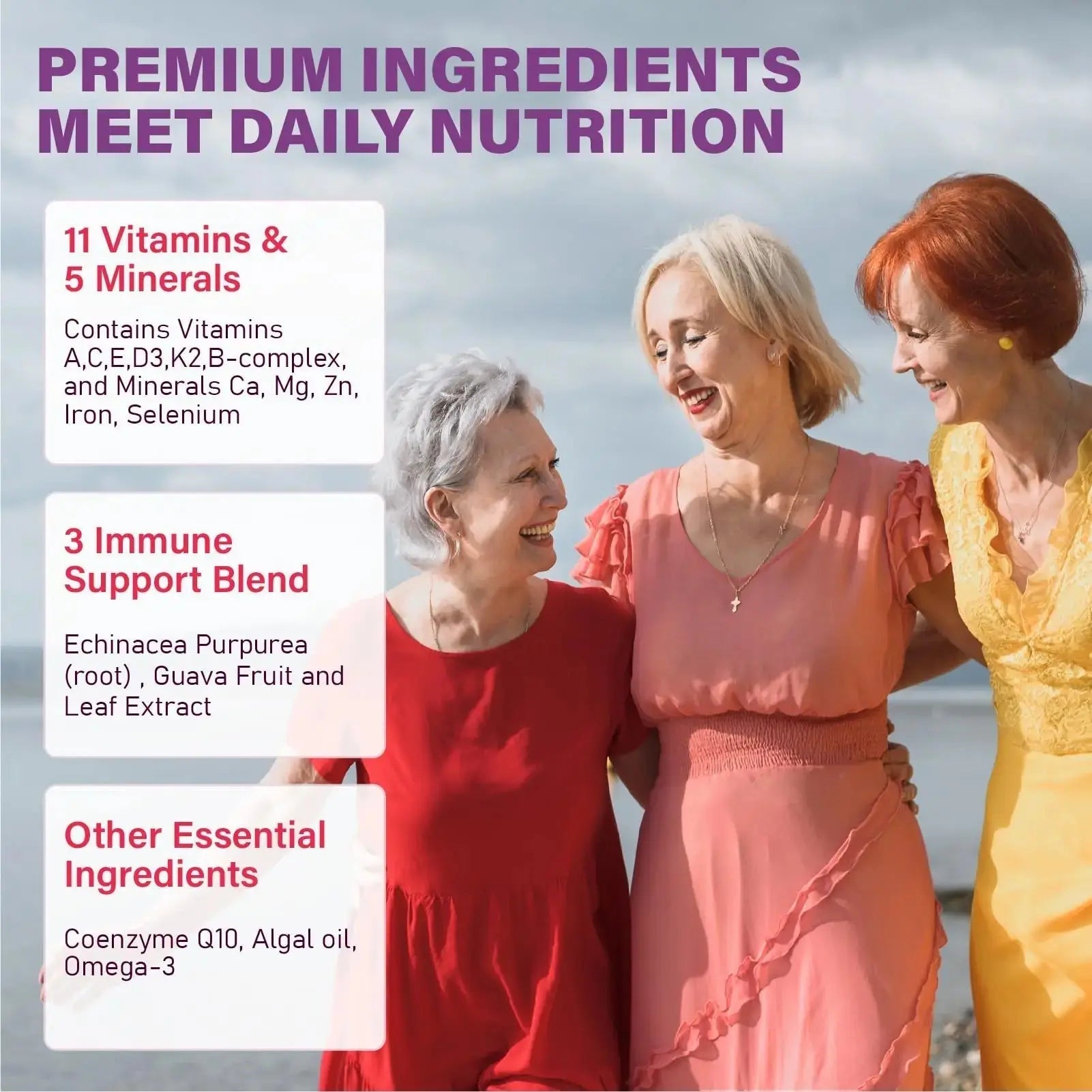 Multivitamin Gummies for Women 50 Plus - with Omega 3, Coenzyme Q10, Iron, Calcium, Zinc, Vitamin A, C, D3, E, K2, B Complex, Folate Tcemundry Au supplements