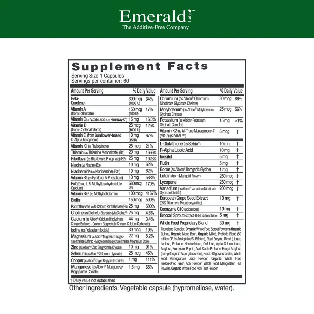 EMERALD LABS Women's 45+ 1-Daily Multi - Complete Multivitamin for Comprehensive Support, Bone & Heart Health* EMERALD LABS Au supplements