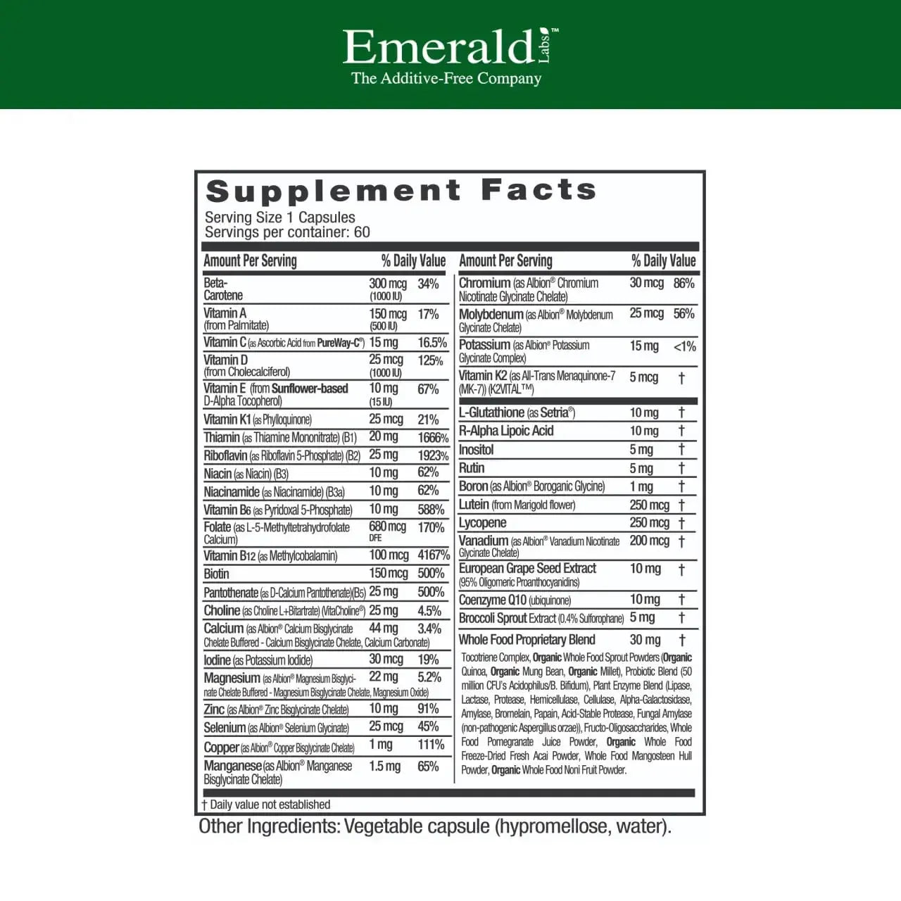 EMERALD LABS Women's 45+ 1-Daily Multi - Complete Multivitamin for Comprehensive Support, Bone & Heart Health* EMERALD LABS Au supplements