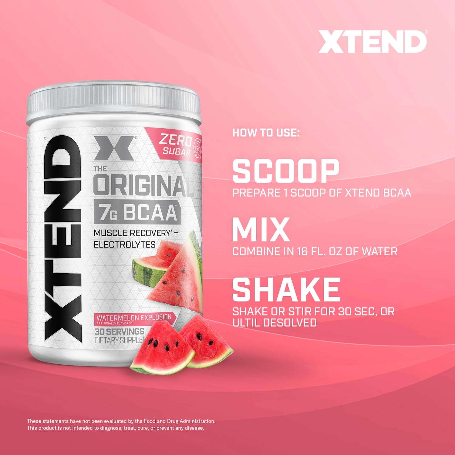 Xtend Original BCAA Powder, 7g BCAAs and 2.5g L-Glutamine for Muscle Recovery Hydration and Lean Muscle, Sugar Free Intra and Post Workout Drink with Electrolytes