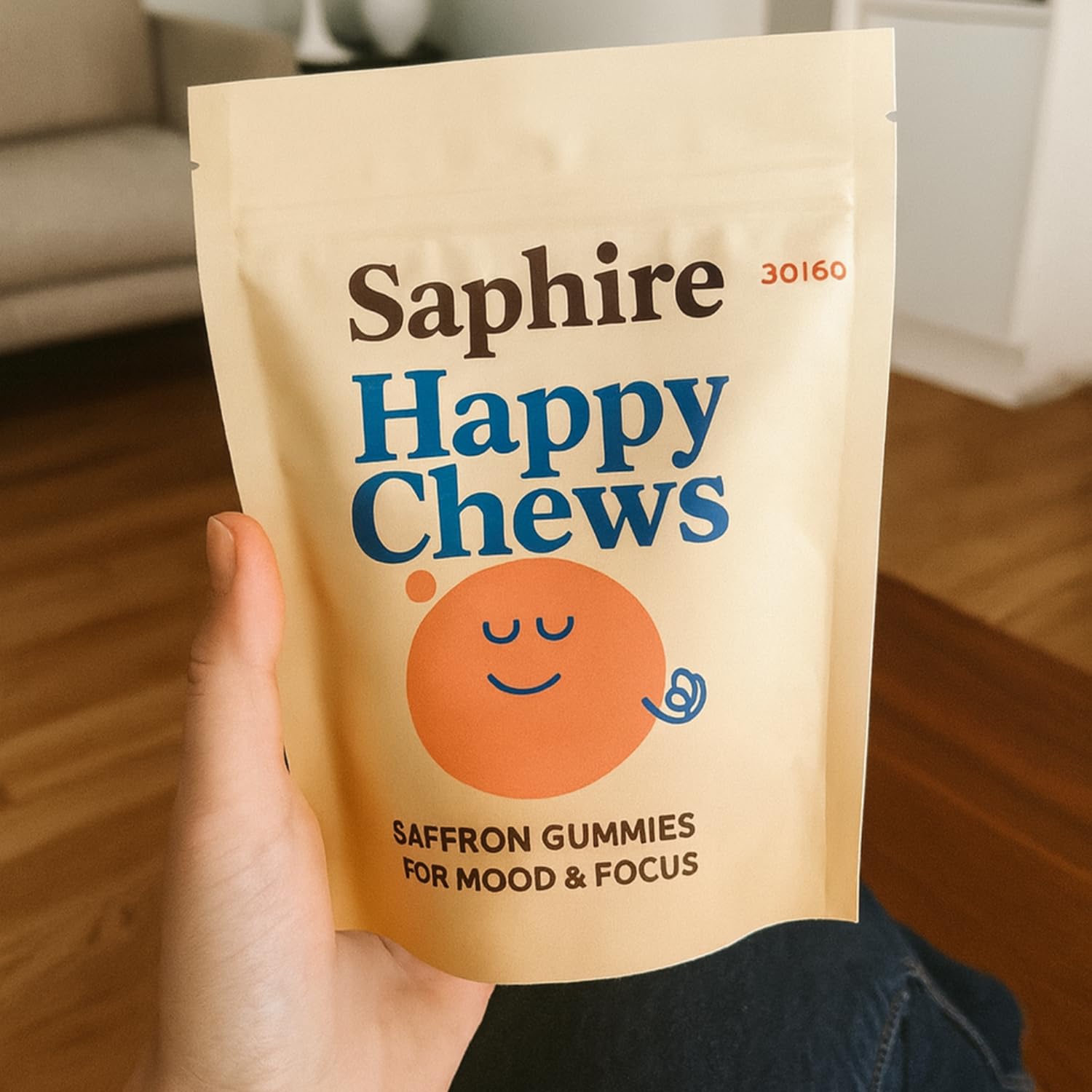 SAPHIRE HAPPY CHEWS Saffron Gummies for Kids | Supports Mood, Calm & Focus | Saffron Extract, Passionflower, St. John’s Wort & GABA