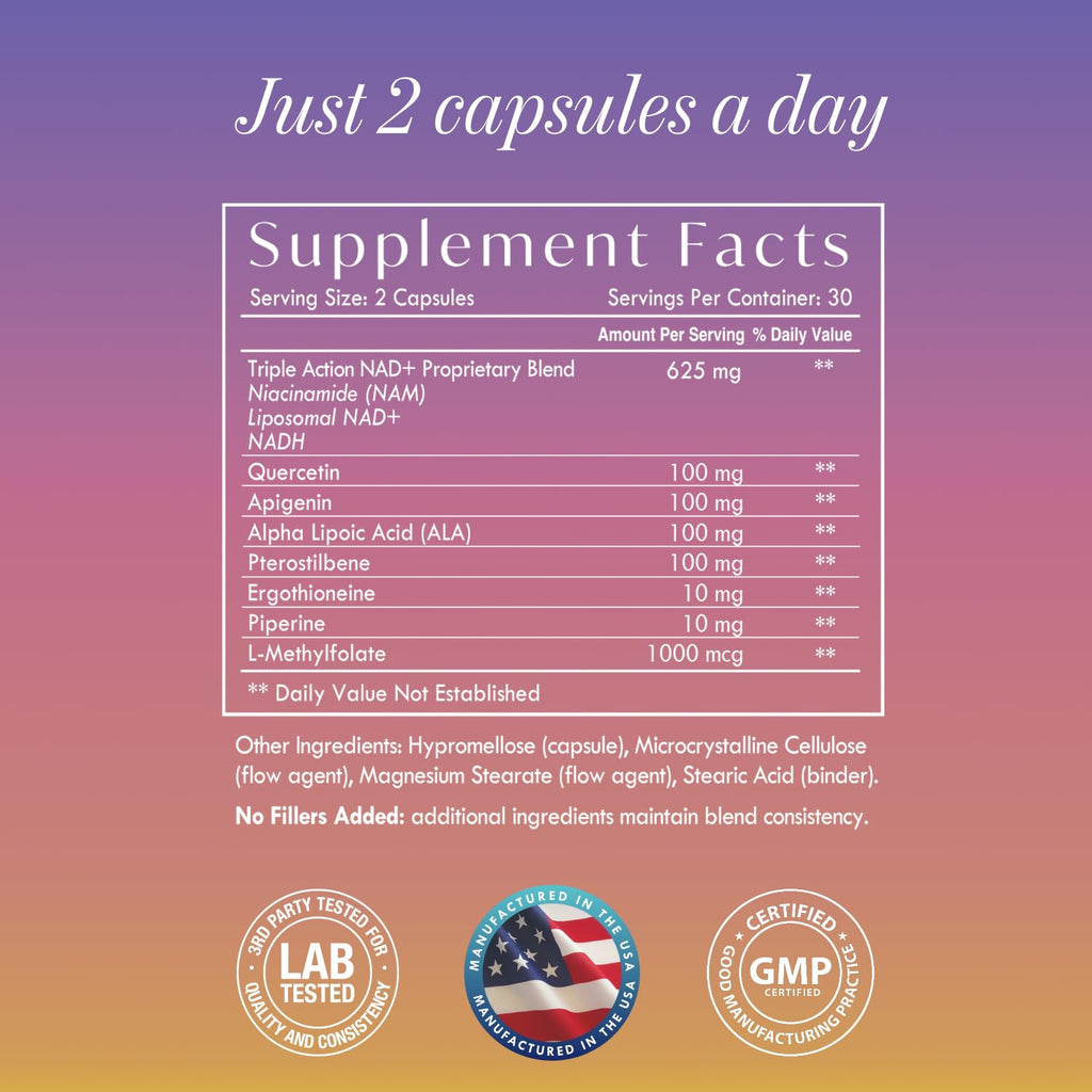 Cell Theory NAD+ Supplement – Triple Action Liposomal NAD+ & NADH Formula for Cellular Energy, Mitochondrial Support, and Longevity, Developed by Dr. Halland, 60 Capsules (30-Day Supply) Cell Theory Au supplements
