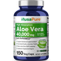 NusaPure Aloe Vera 40,000mg Per Veggie Caps - 150 Count - Aloe Vera Gel Supplement - Extract 200:1, Vegetarian, Non-GMO, Bioperine NusaPure Au supplements