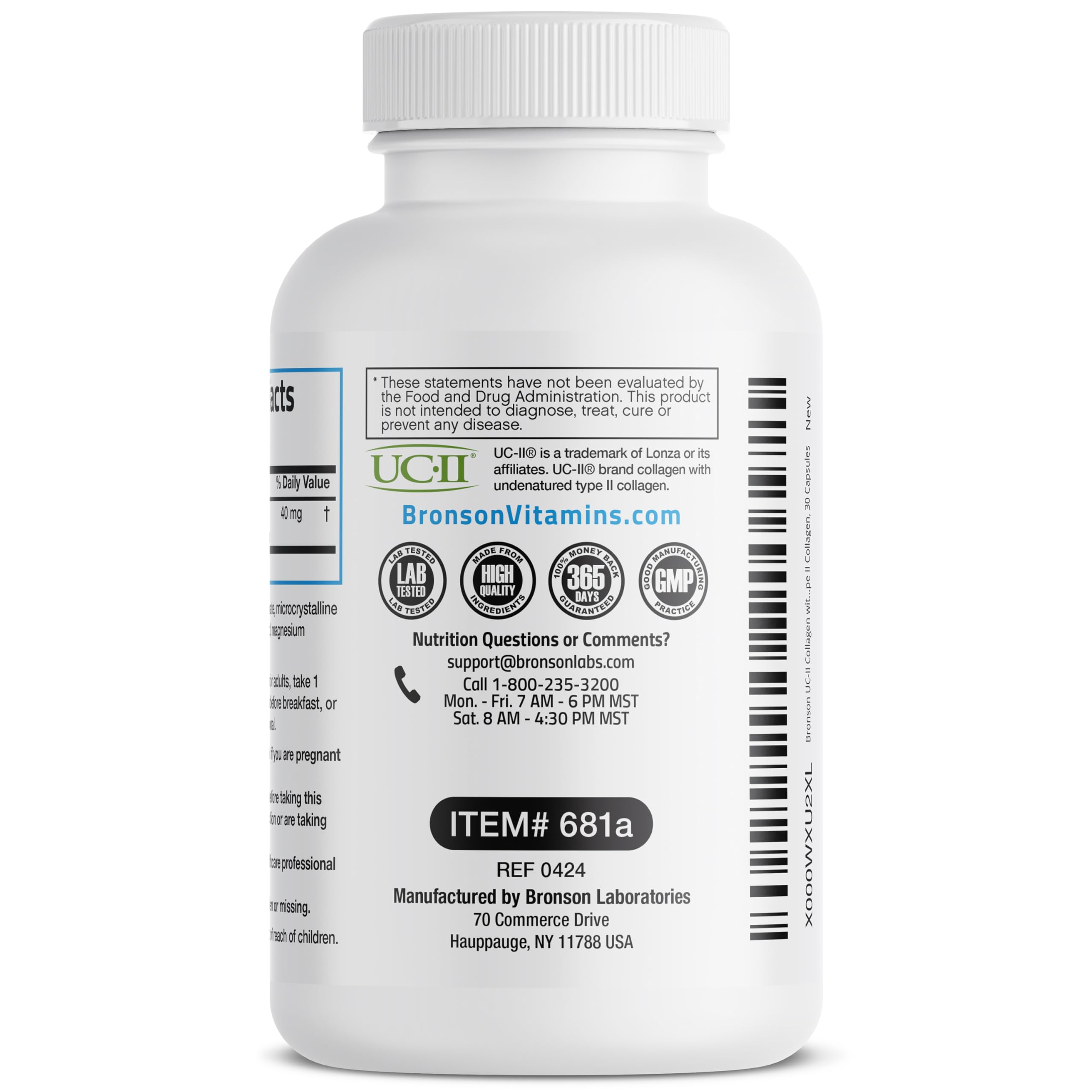 Bronson UC-II Type II Collagen with Undenatured Type II Collagen, 30 Capsules