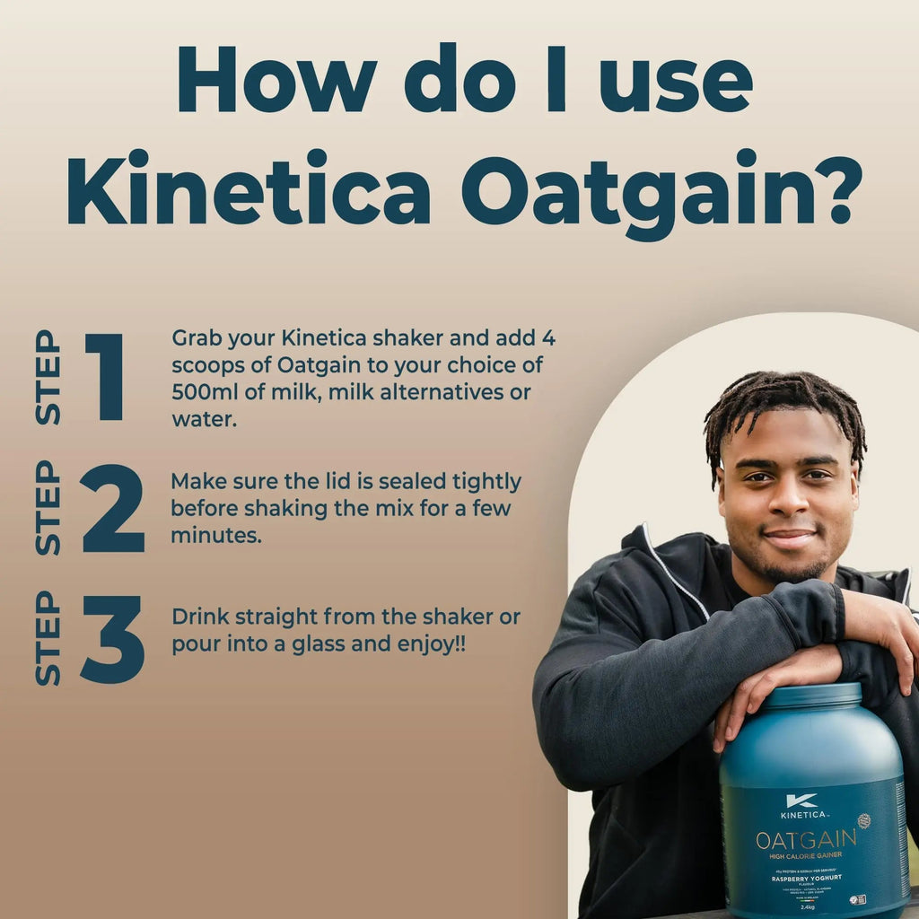 Kinetica OatGain Weight Gainer 600+ Calories & 47g Protein per Serving, 2.4 kg Kinetica Au supplements