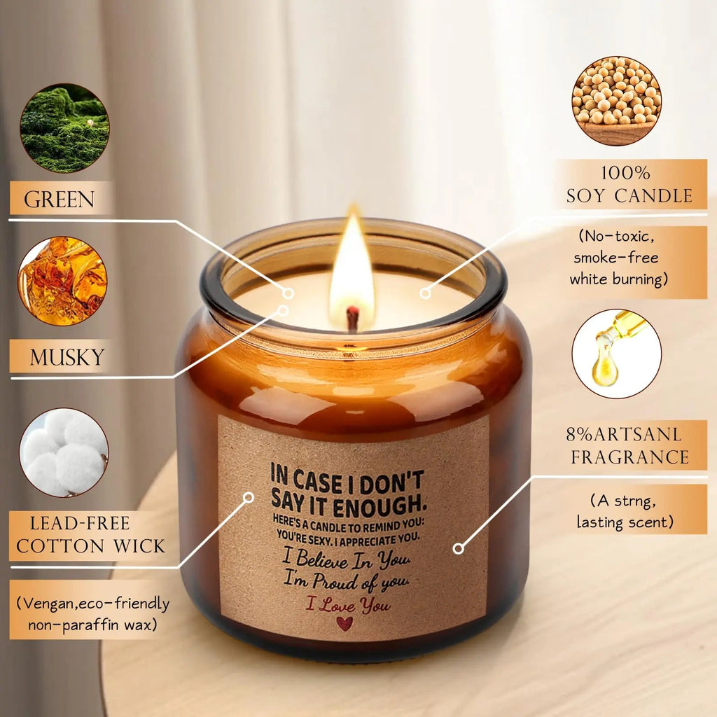 Candle Amber Moss Scented, Valentines Day Gifts for Her Girlfriend Wife, Romantic Anniversary YINUO LIGHT Au supplements