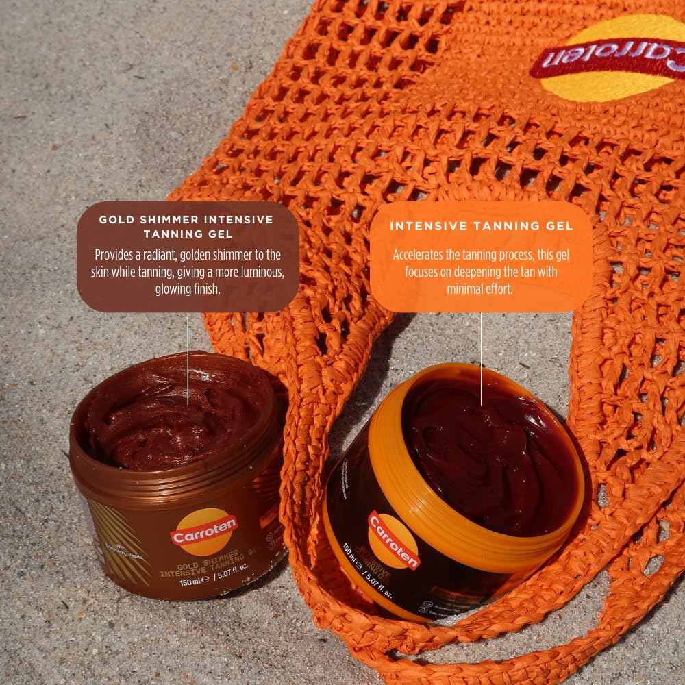 Carroten Intensive Tanning Gel | Browning Tan Accelerator | Non-Greasy, Water-Resistant with Carrot and Coconut Oil