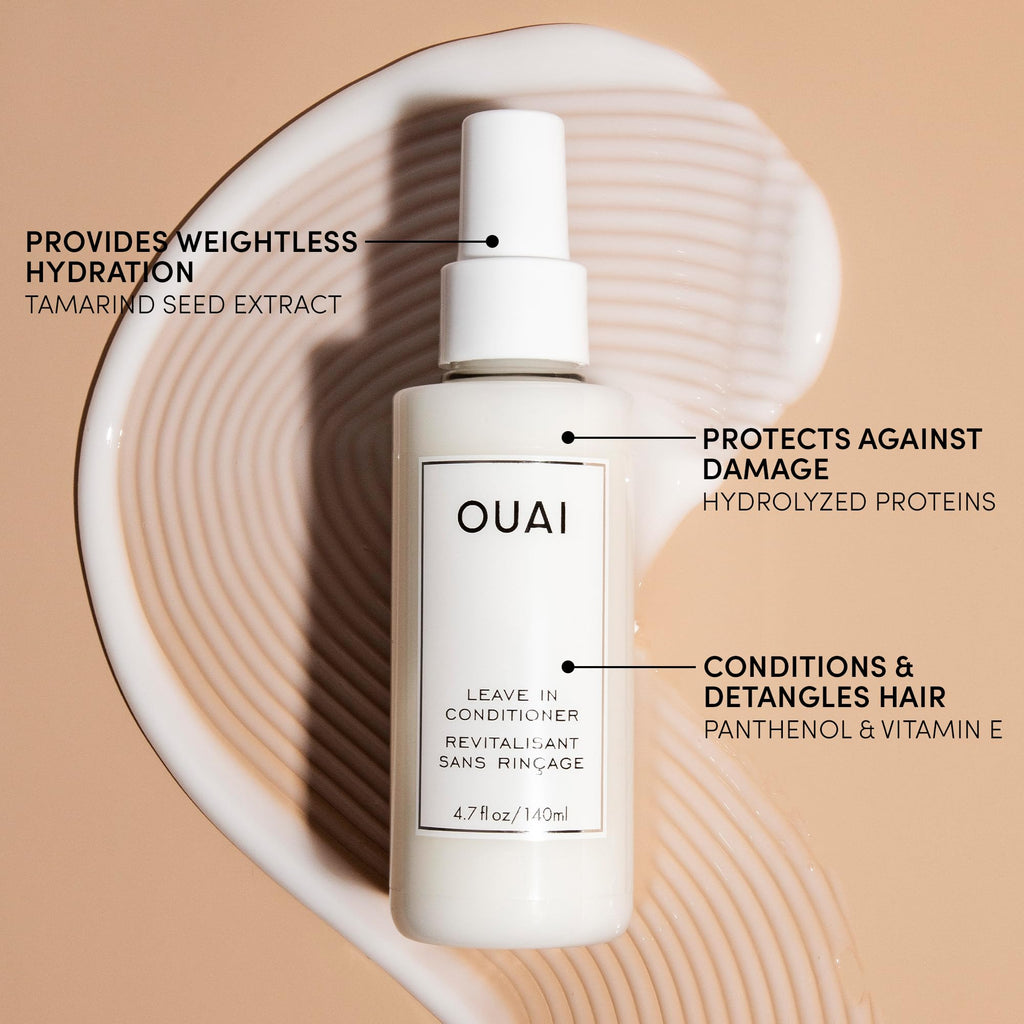 OUAI Leave In Conditioner & Heat Protectant for Hair - Prep Hair for Styling or Use as Detangling Spray to Fight Frizz & Flyaways - No Parabens, Sulfates or Phthalates (4.7 oz) OUAI Au supplements