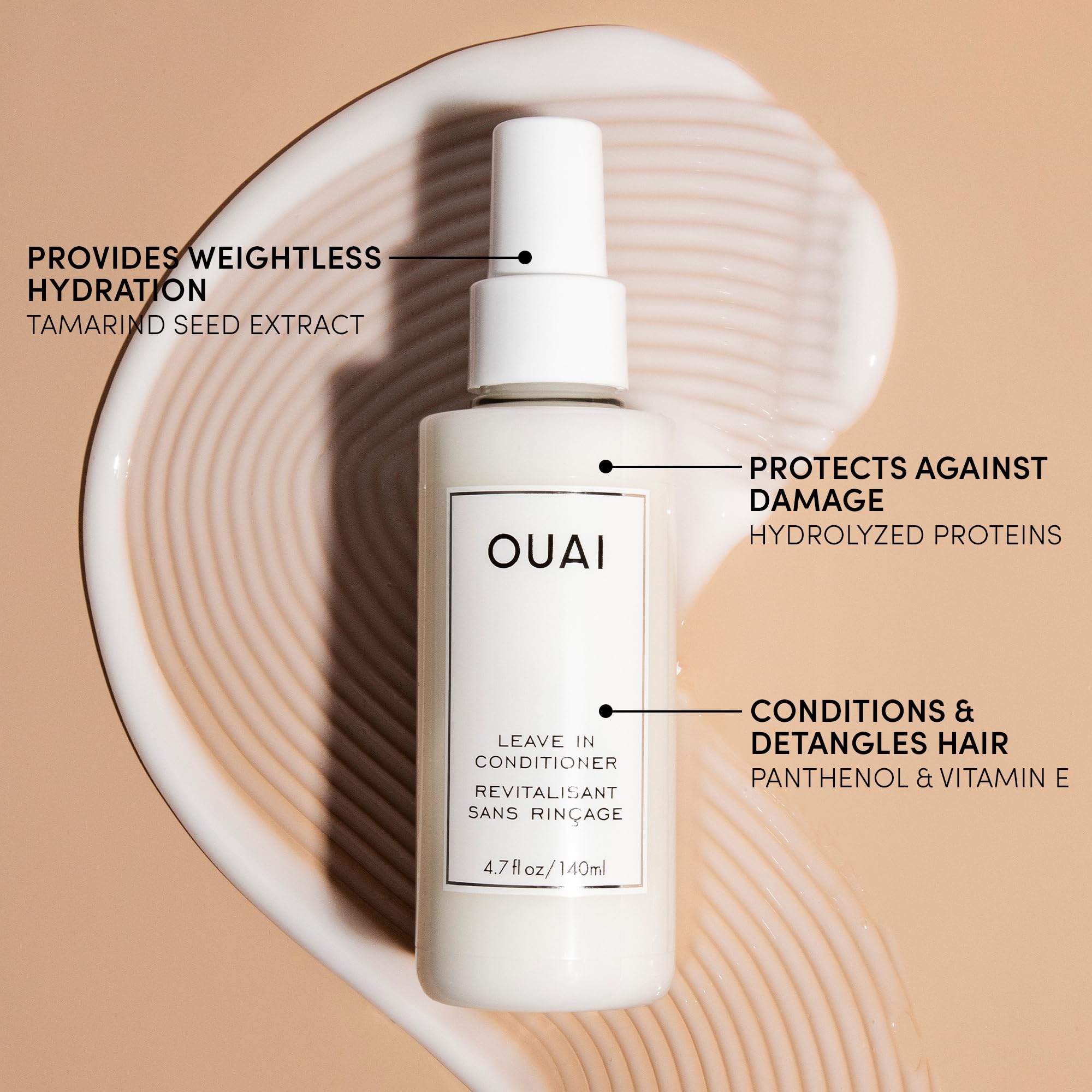 OUAI Leave In Conditioner & Heat Protectant for Hair - Prep Hair for Styling or Use as Detangling Spray to Fight Frizz & Flyaways - No Parabens, Sulfates or Phthalates (4.7 oz) OUAI Au supplements