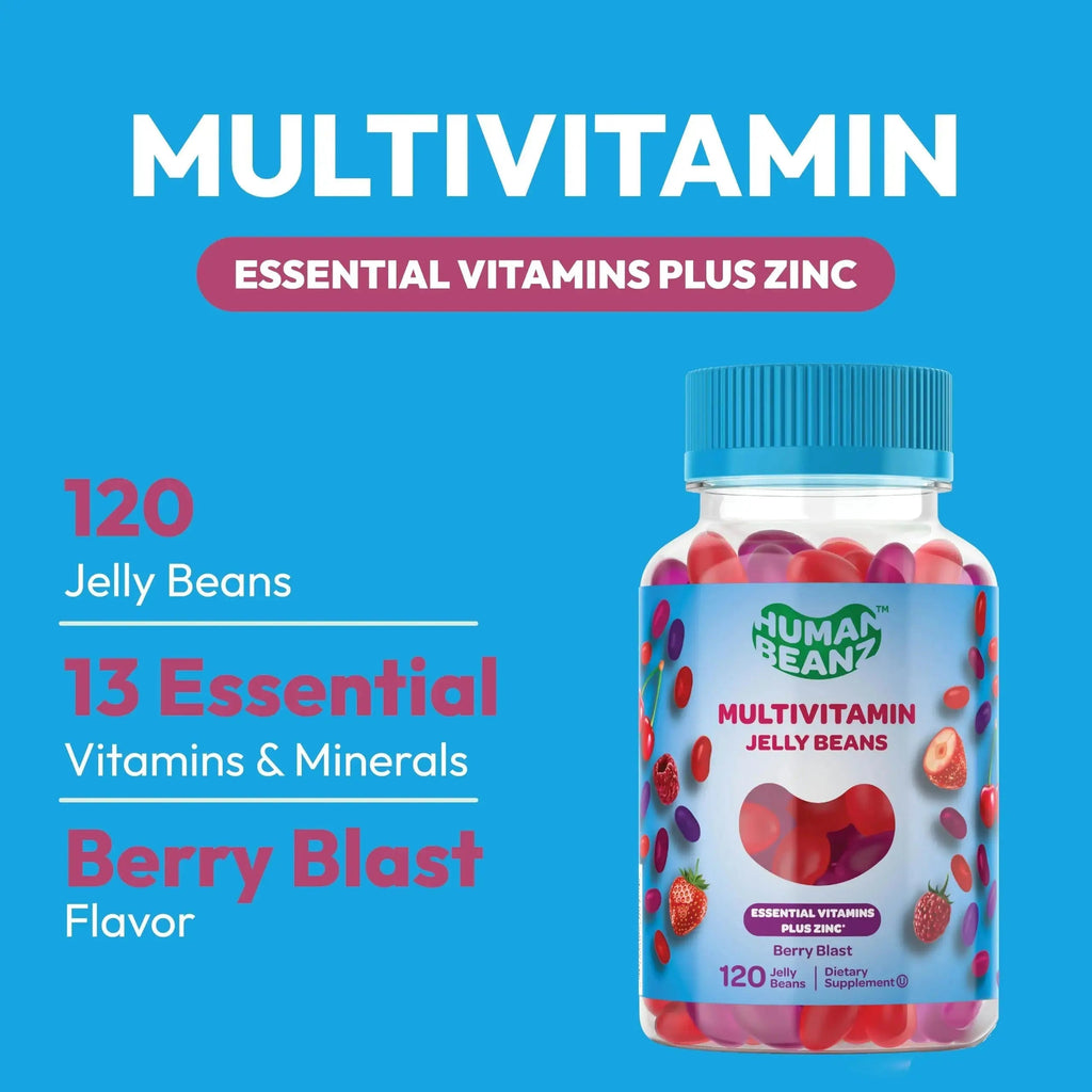 Human Beanz Multivitamin Jelly Bean Gummies with Zinc for Men and Women, Immune Support Dietary Supplements for Adults, Vegetarian Human Beanz Au supplements