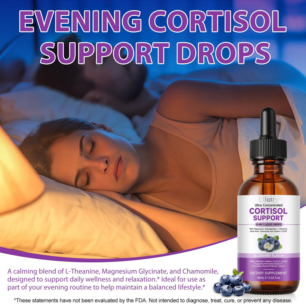 Cortisol Supplement Liquid Drops, Cortisol Supplements for Women & Men, 10 in 1 Cortisol Detox Manager Reducer with Magnesium, Ashwagandha, L-theanine, Hormone Balanced, Sleep Support - 2.02 fl.oz XCTTDXEH Au supplements