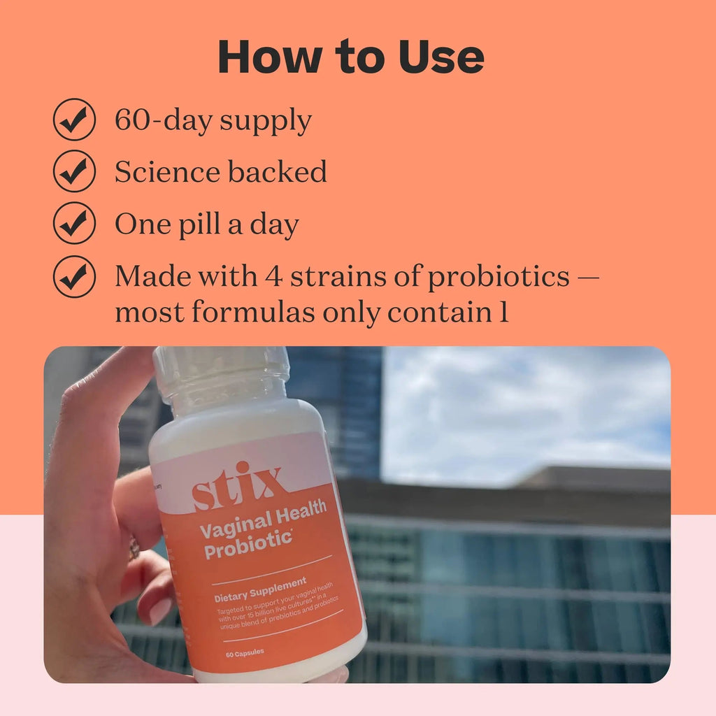 Stix Vaginal Health Probiotic & 3-Day Yeast Infection Treatment - Maintain pH Balance, Vaginal Microbiome Get Stix Au supplements