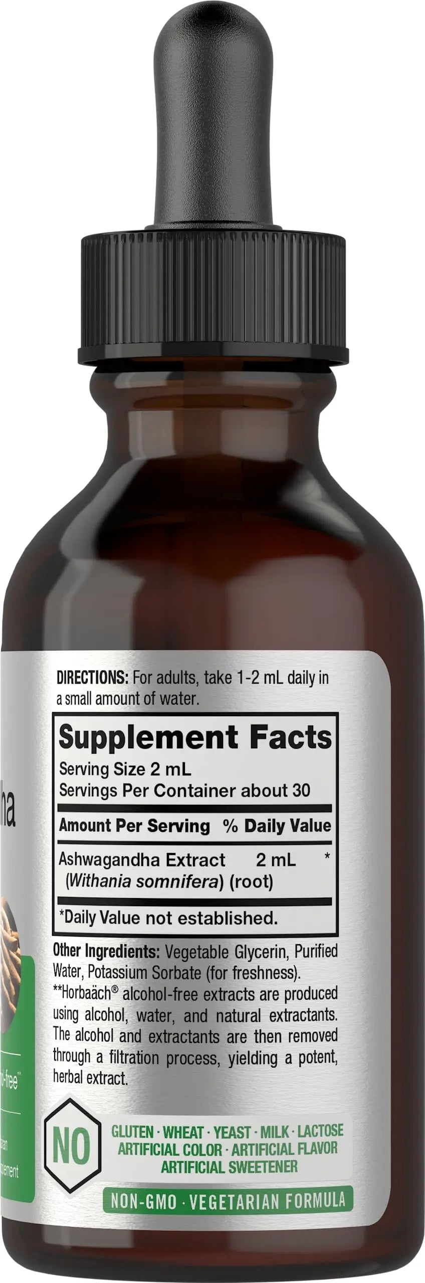 Ashwagandha Root Liquid Extract | 2 fl oz | Alcohol Free Tincture | Vegetarian, Non-GMO, Gluten Free Supplement | by Horbaach Horbäach Au supplements