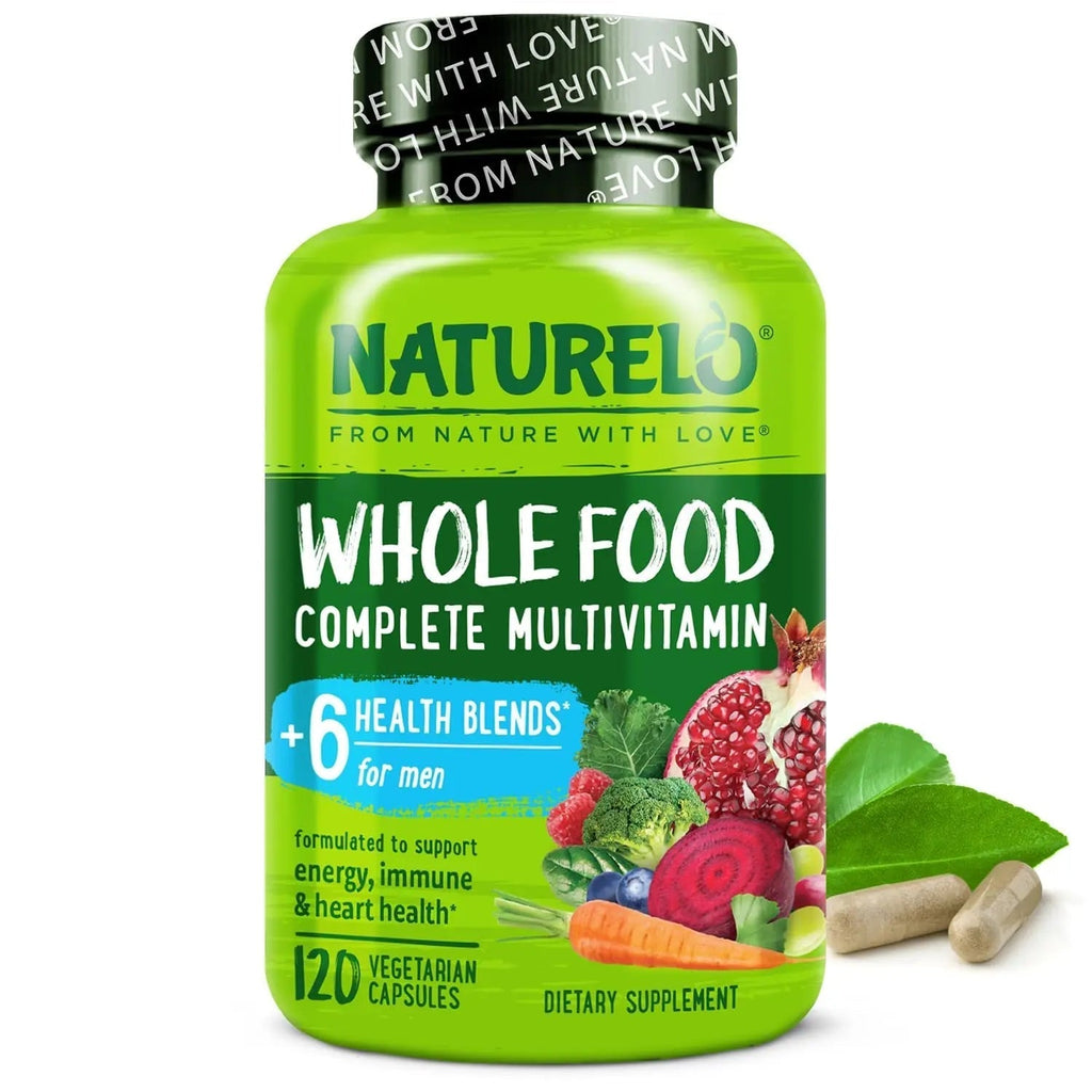 NATURELO Mens Multivitamins - Whole Food Multivitamin for Men with Vitamins, Minerals - 120 Vegetarian Capsules for Energy, Brain, Heart, Eye Health* NATURELO Au supplements