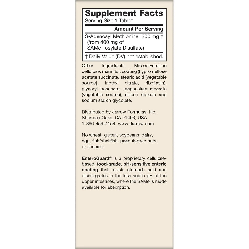 Jarrow Formulas® Same 200 mg, Supports Joint Health, Liver Function, Brain Metabolism, 60 Tablets, Up to A 60 Day Supply Jarrow Formulas Au supplements