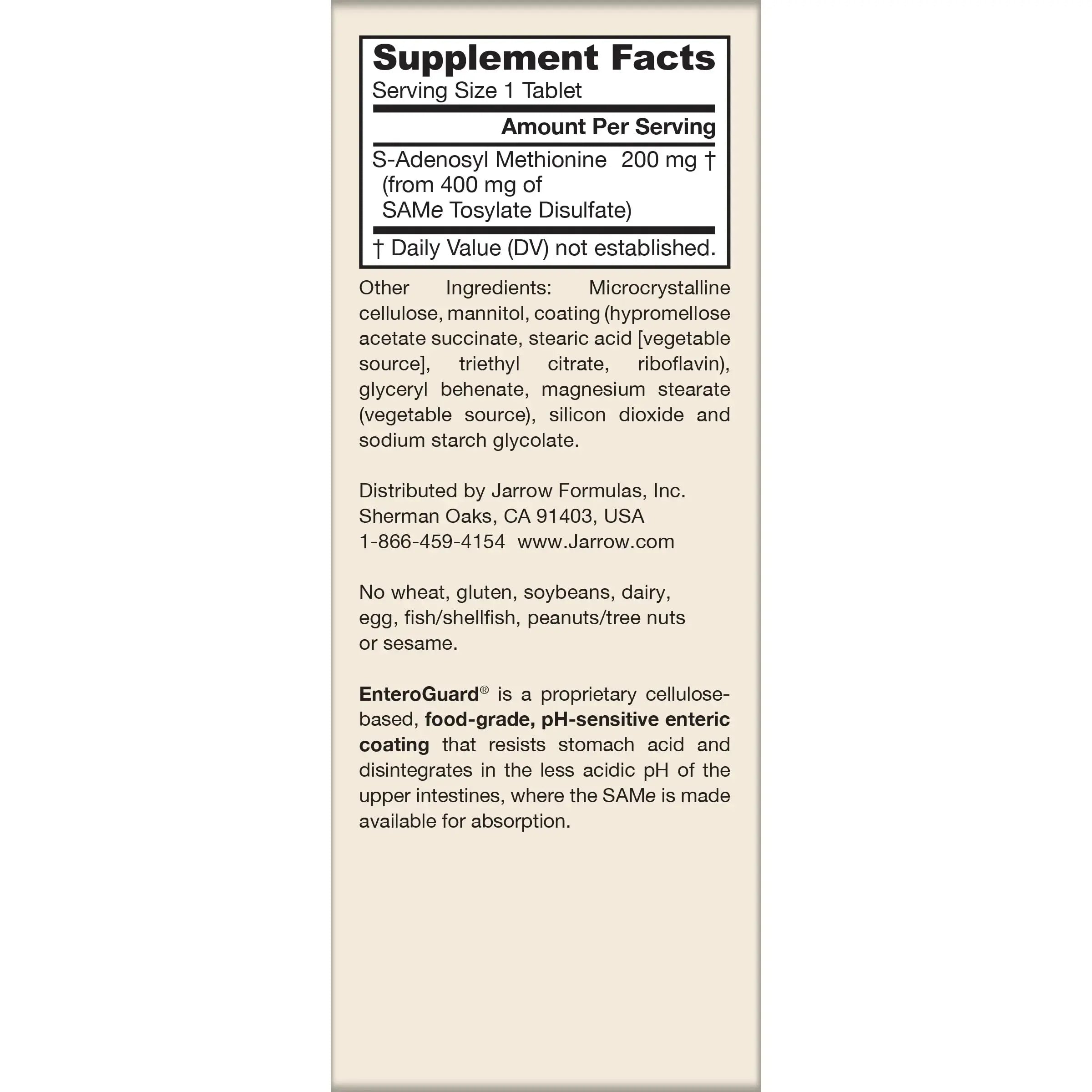 Jarrow Formulas® Same 200 mg, Supports Joint Health, Liver Function, Brain Metabolism, 60 Tablets, Up to A 60 Day Supply Jarrow Formulas Au supplements