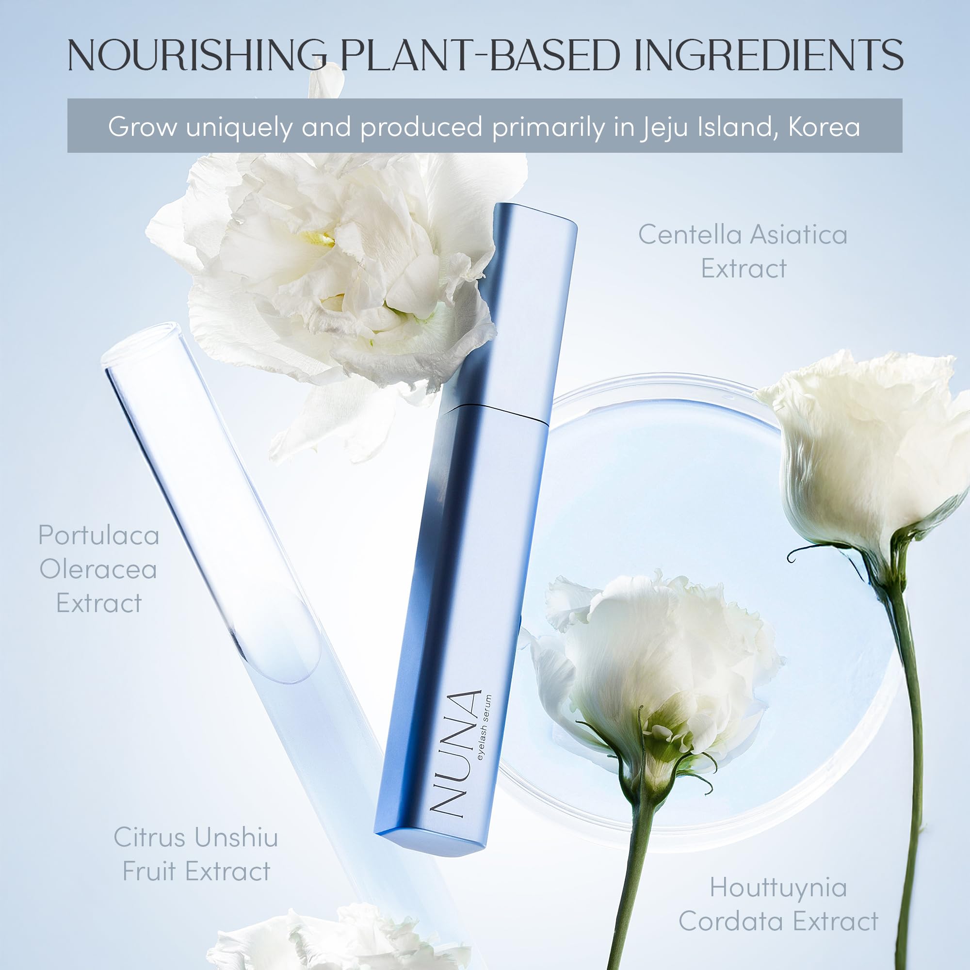 NUNA Eyelash Growth Support Serum 6ml – Eye Lash and Eyebrow Enhancing Serum for Women & Men with Biotin - Korean Multi Peptide & Natural Extracts