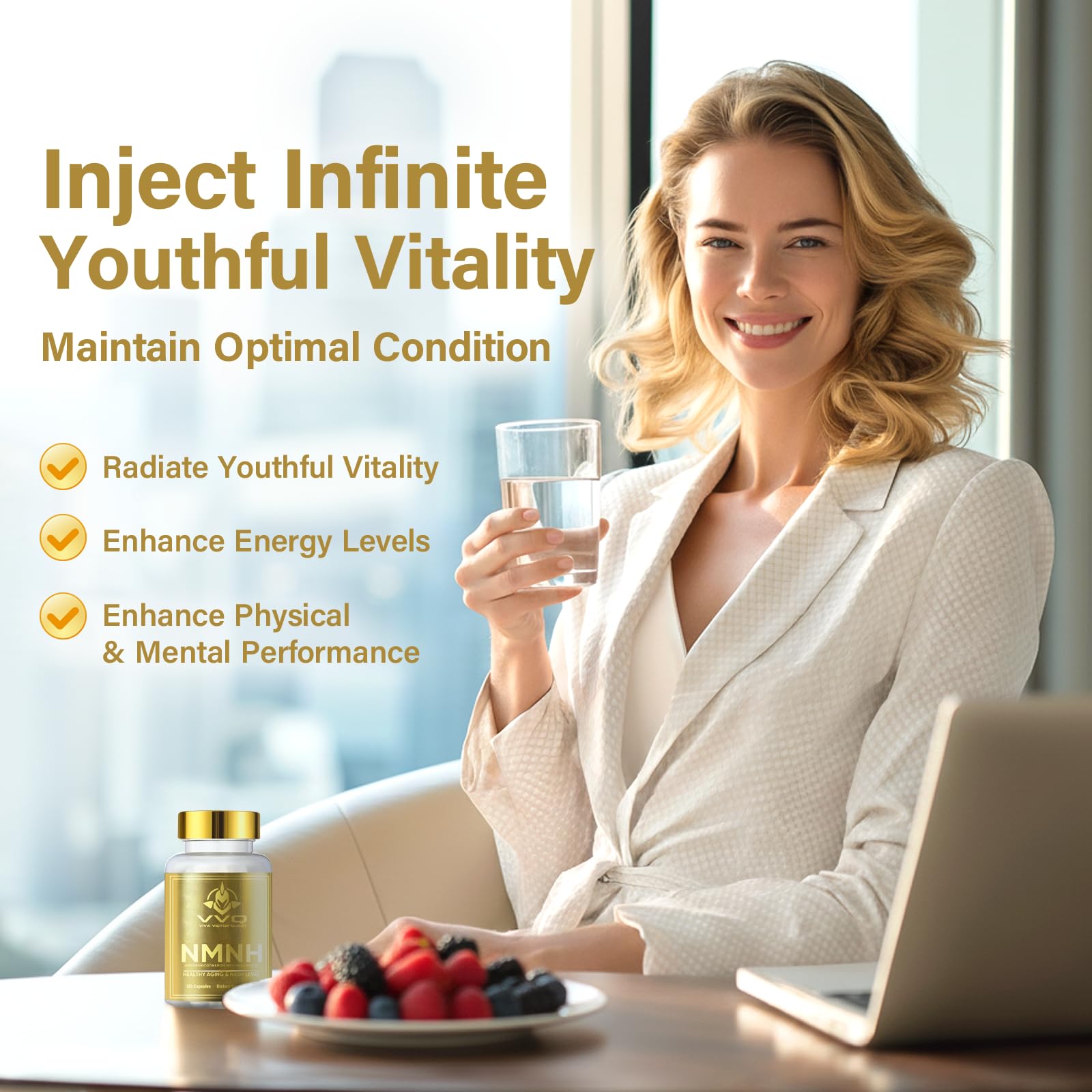 120 Capsules-NMNH (Dihydronicotinamide Mononucleotide), NAD Supplement to Boost NAD+ Levels as We Age (May Be More Effective Than Nicotinamide Riboside), NMNH Supplement for Anti-Aging VVQ Au supplements