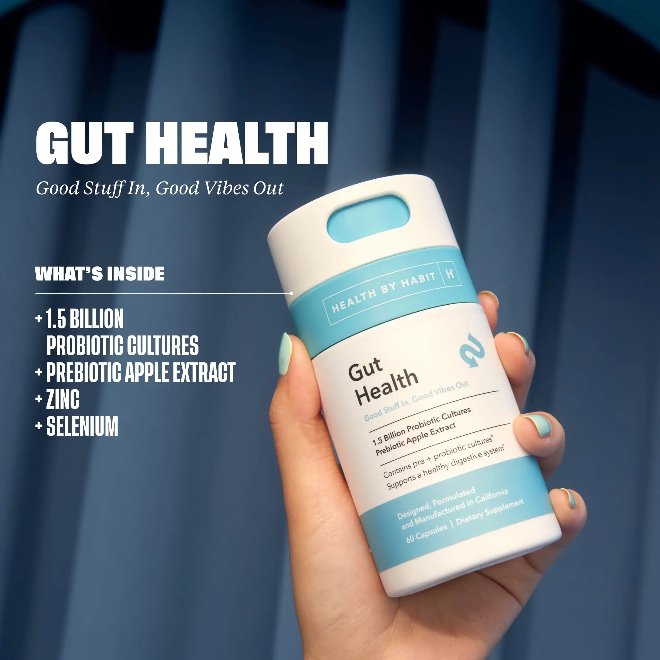 Health By Habit Gut Health Supplement (60 Capsules) - Contains 1.5 Billion probiotic Health By Habit Au supplements