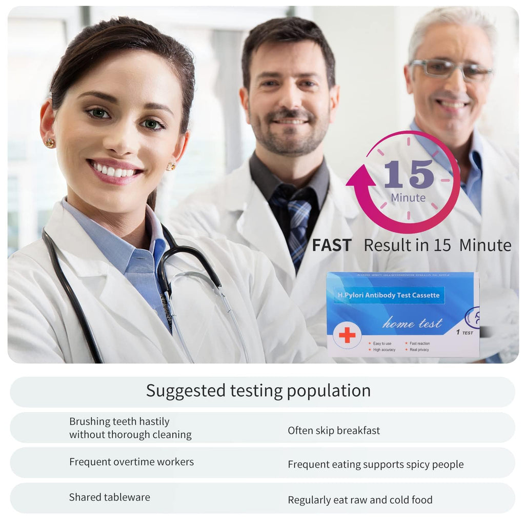 H. Pylori，Helicobacter Pylori Detection 2 Test kit, 10-15 Minutes of Quick Home Testing, The Result is Highly Accurate, Easy to use and Read Evuioas Au supplements
