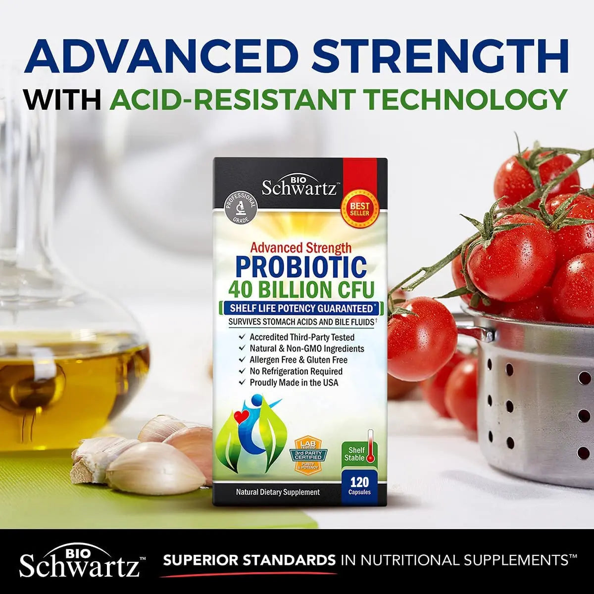 Daily Probiotic Supplement 40 Billion CFU - Gut Health Complex with Astragalus BioSchwartz Au supplements