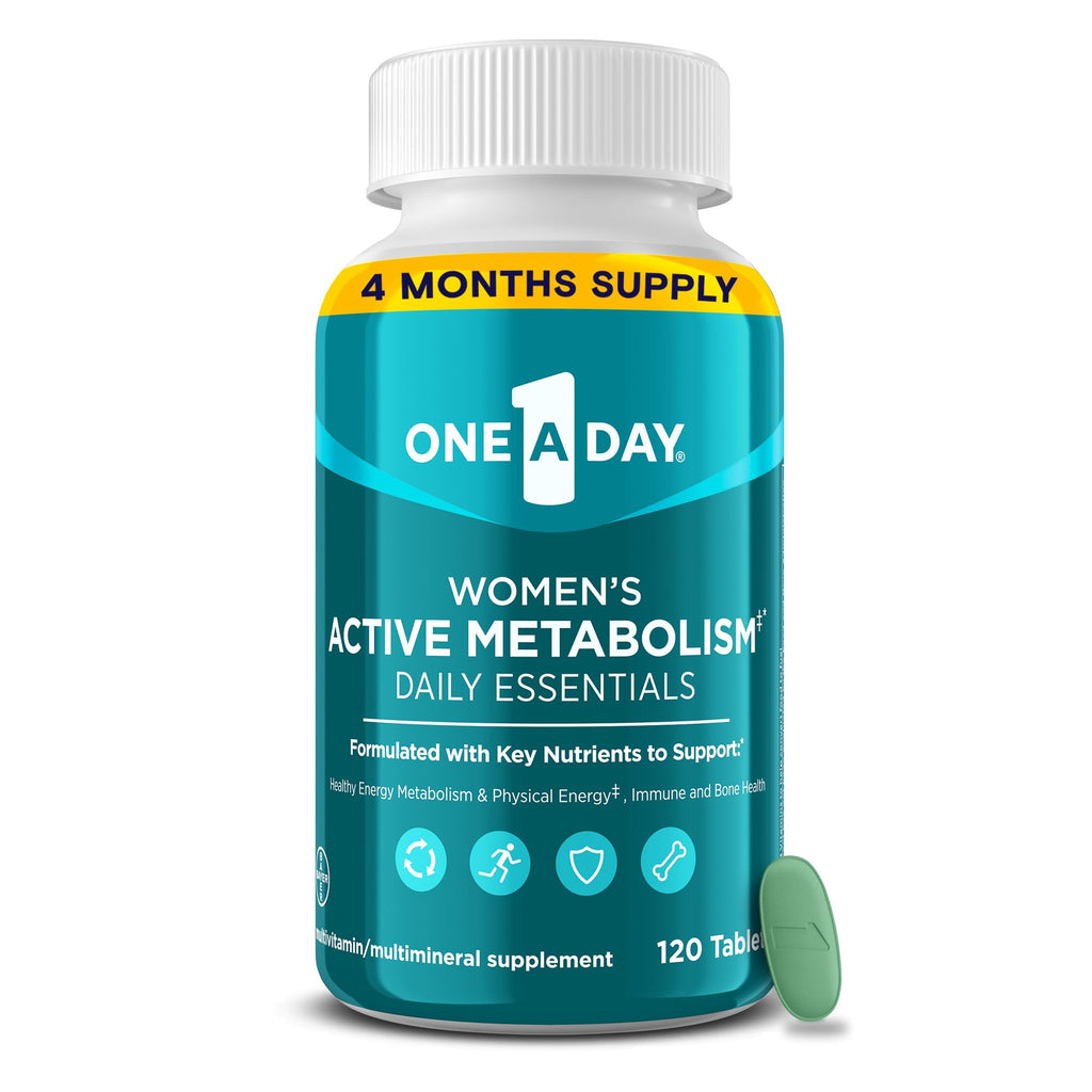 One A Day Women's Active Metabolism Daily Essential, Multivitamin for Women, Metabolism Support, Vitamins for Women with All 8 B-Vitamins, Vitamin D, Magnesium & More,120 Count ONE A DAY Au supplements