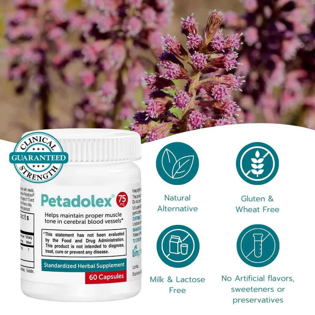 Petadolex - Migraine Relief - Patented Butterbur Root Extract, 75mg PA-Free Butterbur Extract Petadolex Au supplements