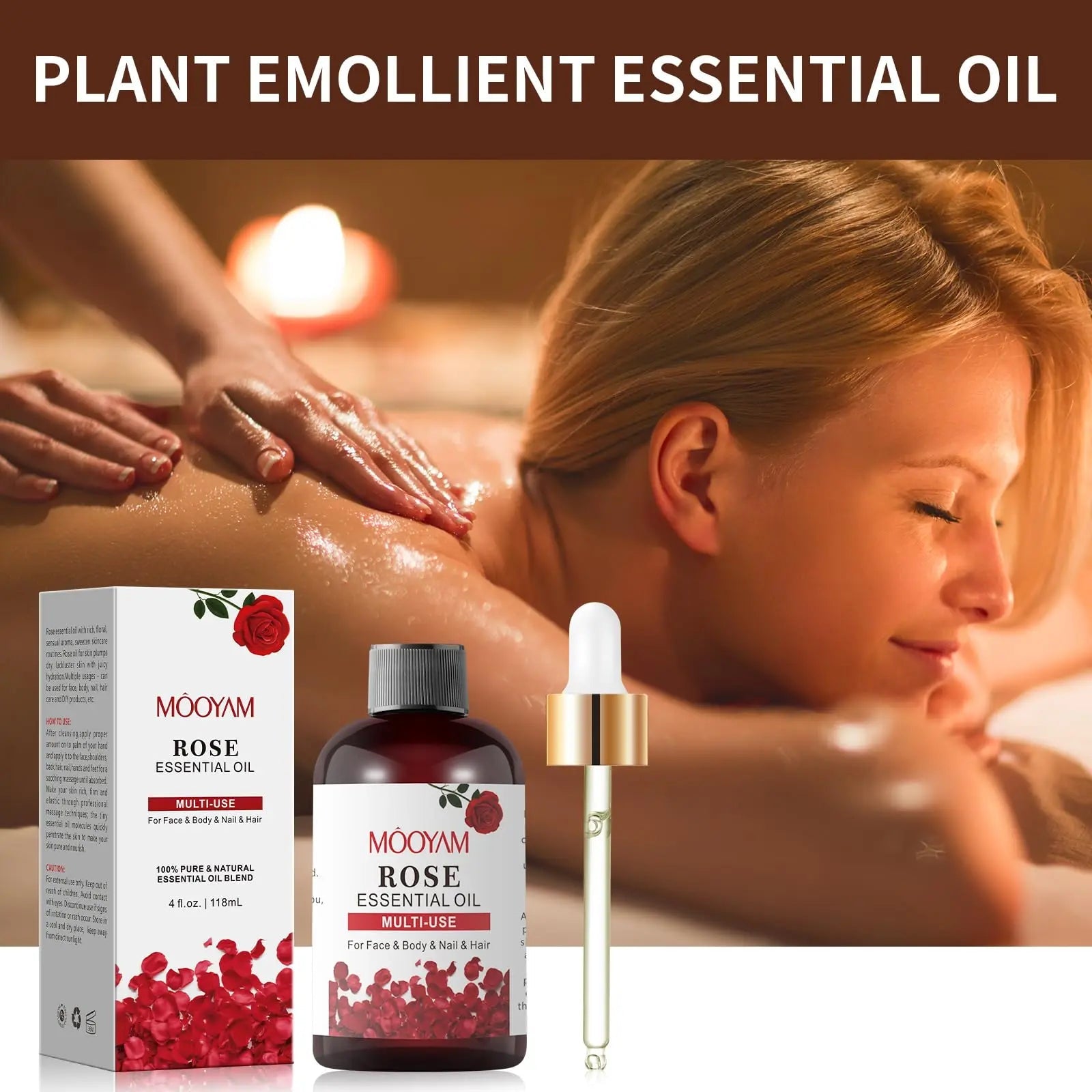 Rose Essential Oil Pure Rose Oil for Face 4OZ/118ML Organic Essential Oils for Diffuser Home Bedroom YAFUSIPE Au supplements