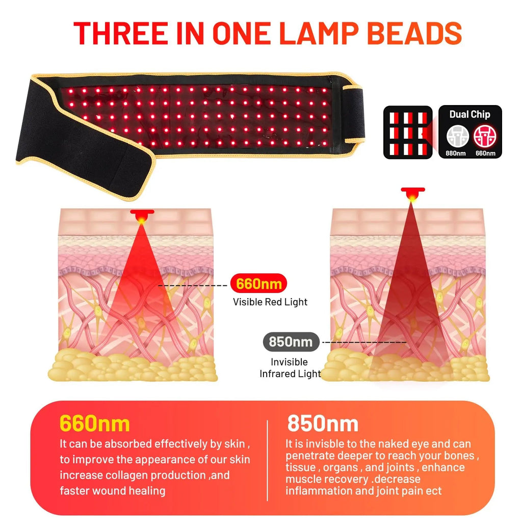 Red Light Therapy Belt DYUF Infrared Light Therapy : Muscle Recovery, Pain Relief, and Healing Device DYUF Au supplements