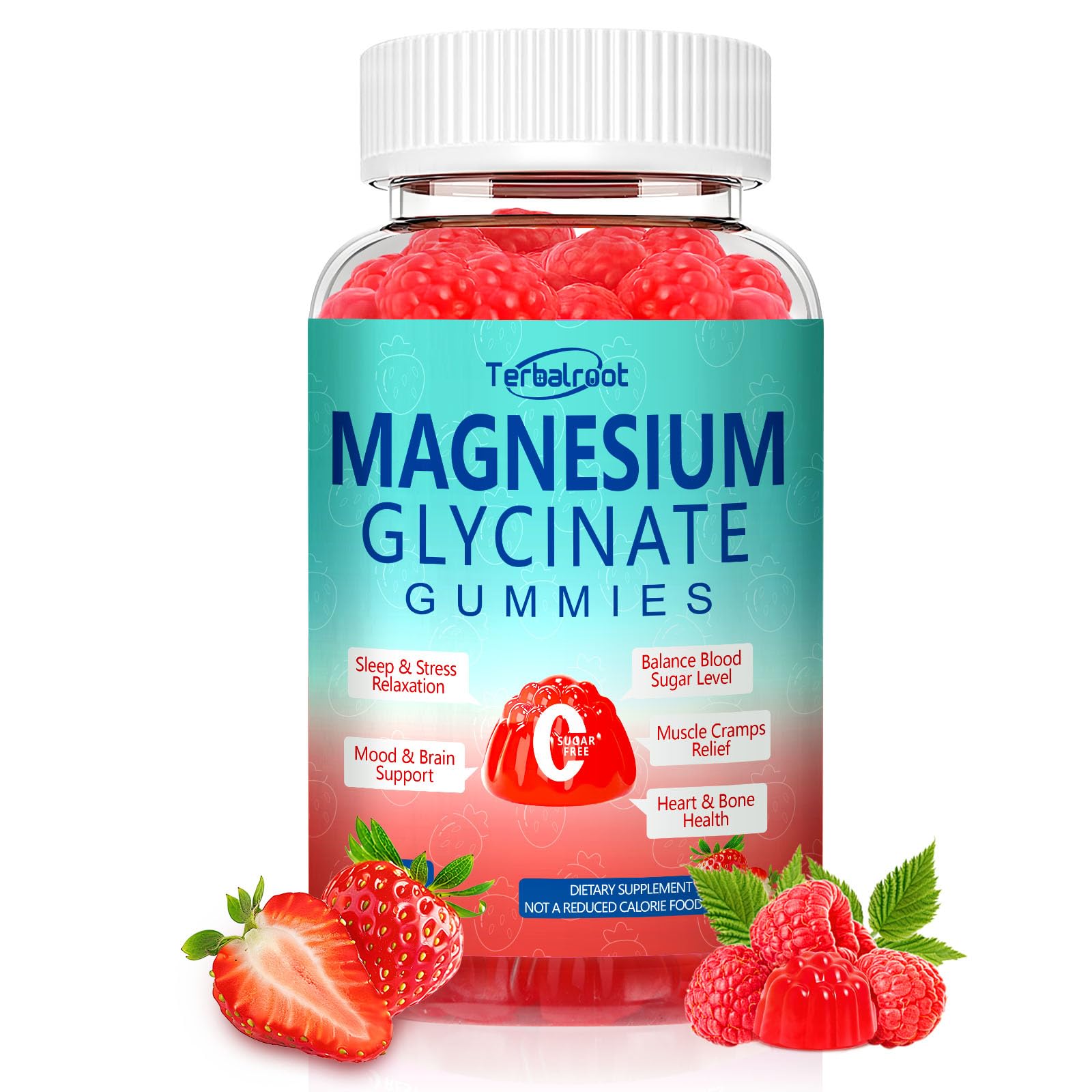 Magnesium Glycinate Gummies 400mg, Sleep & Relaxation Support, Sugar Free Vegan Magnesium Gummies for Adults Magnesium Supplements for Muscle Cramps, Stress Relief, Calm Mood,High Absorption, 60 Count Terbalroot Au supplements