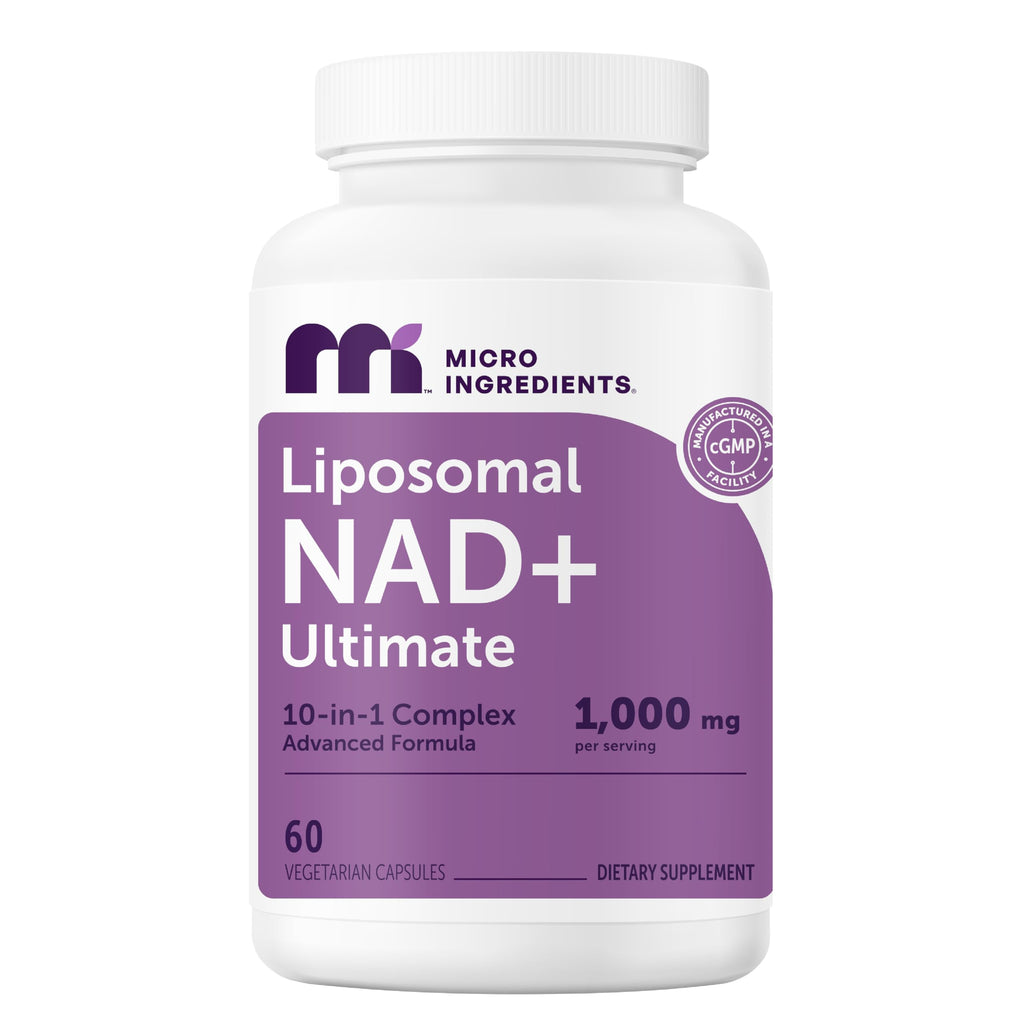 Micro Ingredients Liposomal NAD+ Ultimate Complex 1,000mg | 60 Veggie Capsules | NMN Pathway Formula | 10-in-1 with Resveratrol, Glutathione, & Astaxanthin