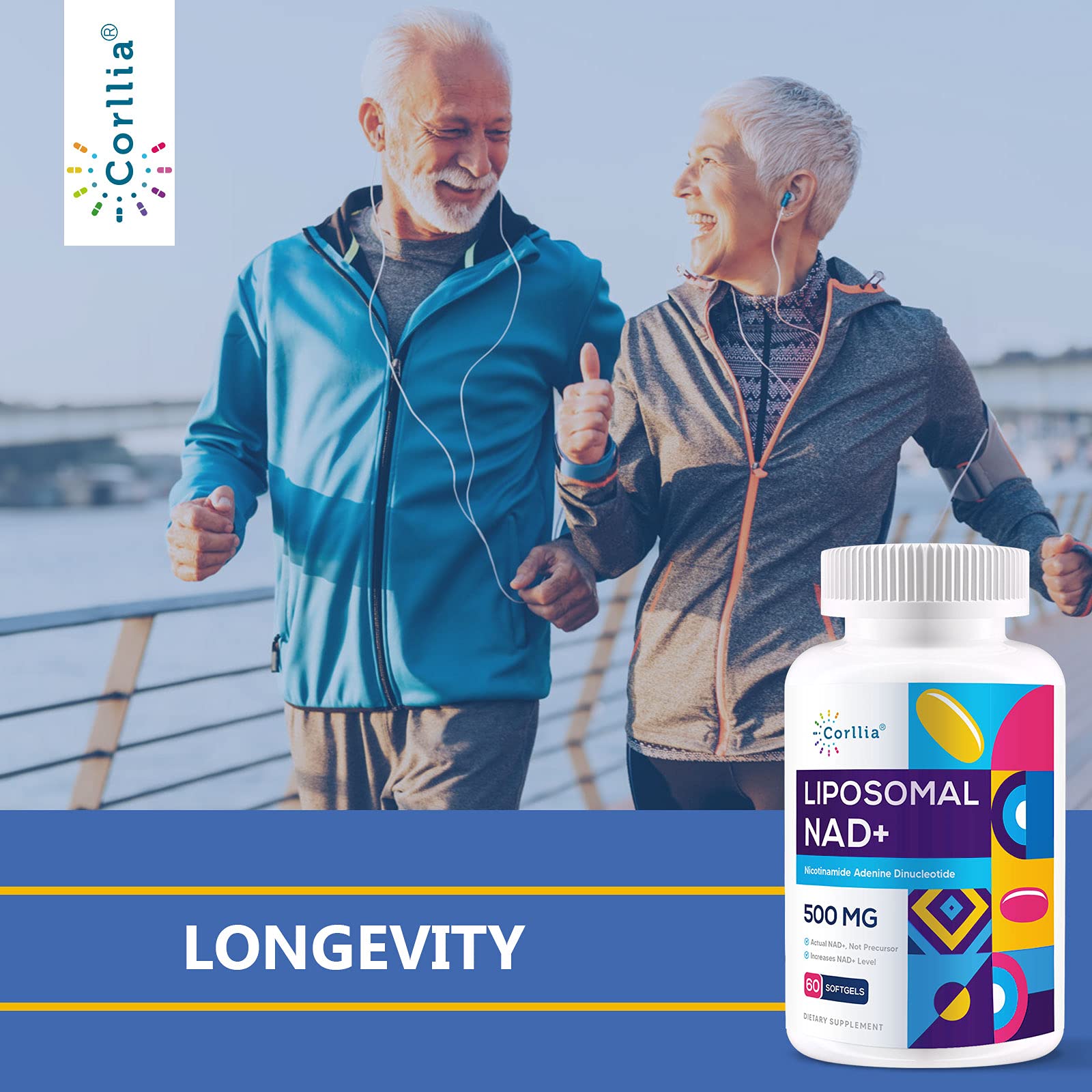 Liposomal NAD+ 500mg with TMG 250mg Softgels, Nicotinamide Riboside Alternative, Actual NAD+ Supplement, 120 Servings Corllia Au supplements