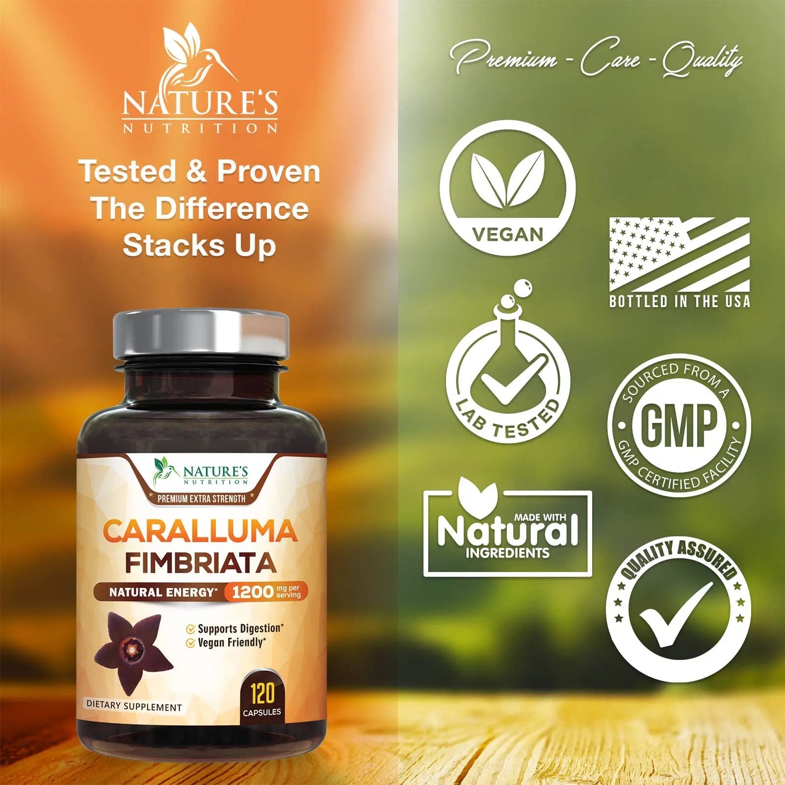 Pure Caralluma Fimbriata Extract Highly Concentrated 1200mg - Natural Endurance Support Nature's Nutrition Au supplements